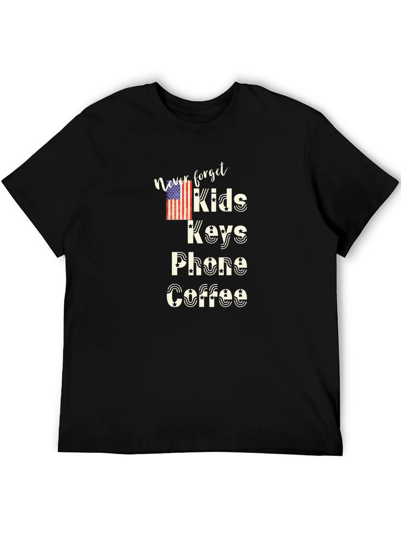 Black Never Forget Kids Keys Phone Coffee T-Shirt view 5