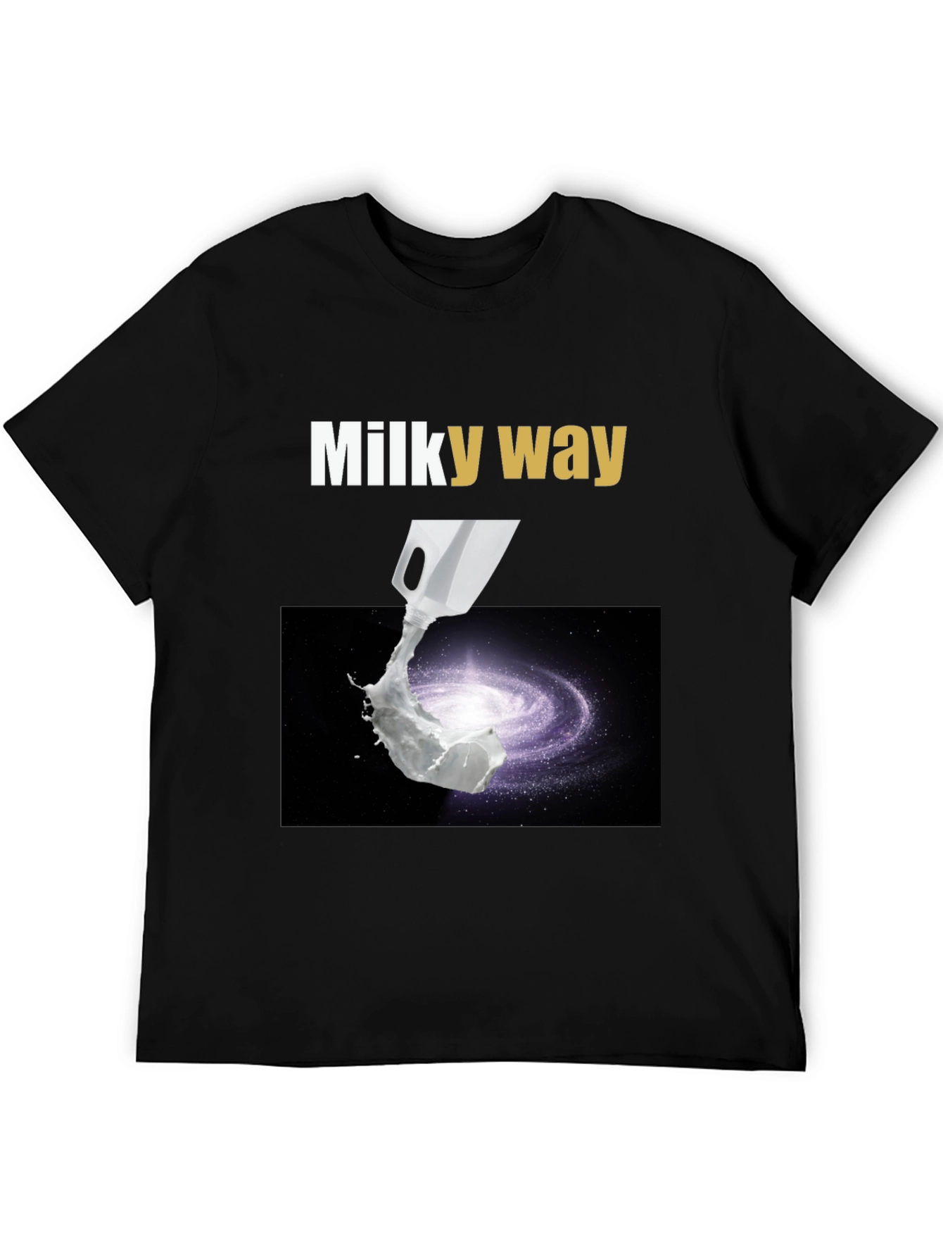 Black Milky Way Graphic T-Shirt - Space & Humor view 5