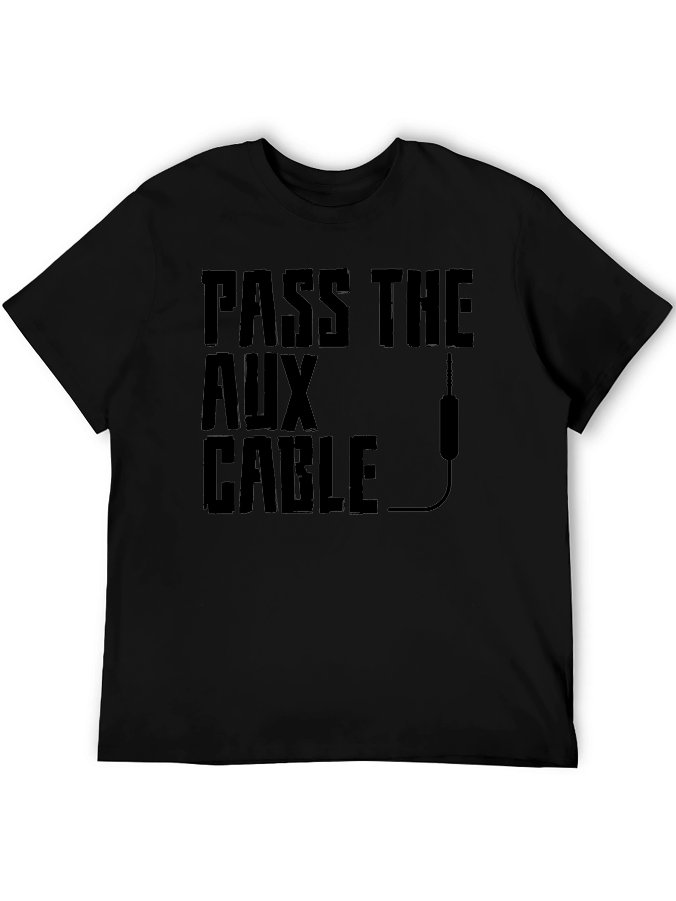Black Pass the Aux Cable Graphic T-Shirt - Black view 5