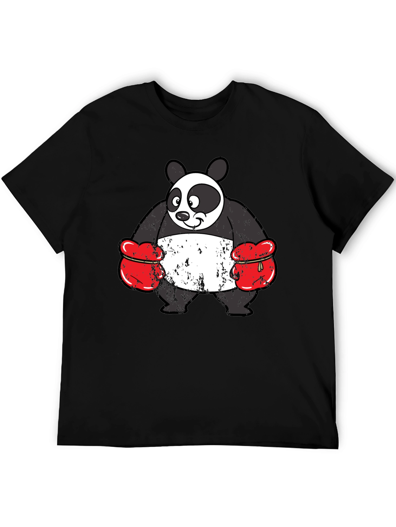 Black Panda Boxer Graphic Tee - Funny Novelty Shirt view 5