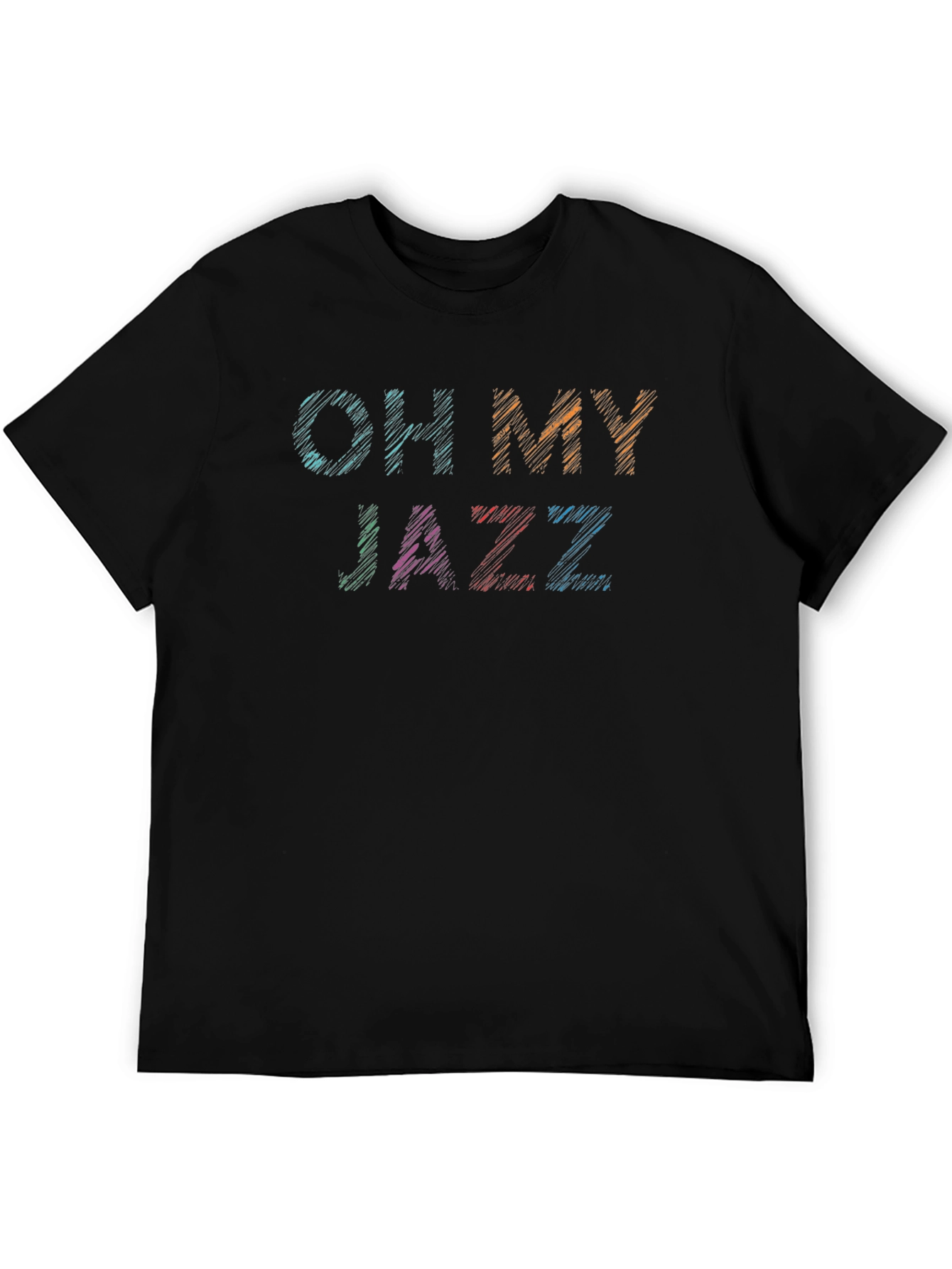 Black Oh My Jazz Graphic Tee - Black Cotton T-Shirt view 5