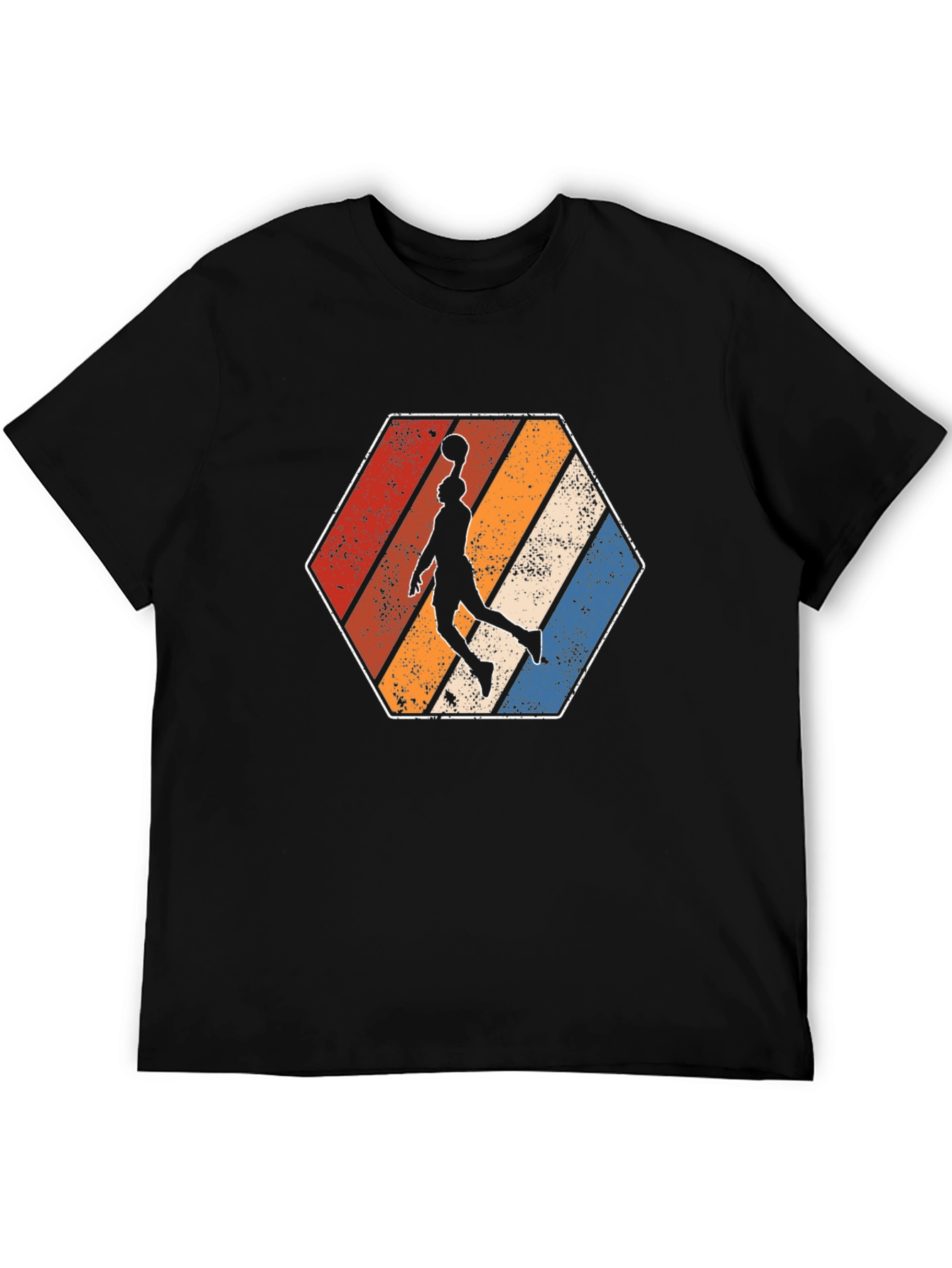 Black Retro Basketball Dunker Graphic T-Shirt view 5