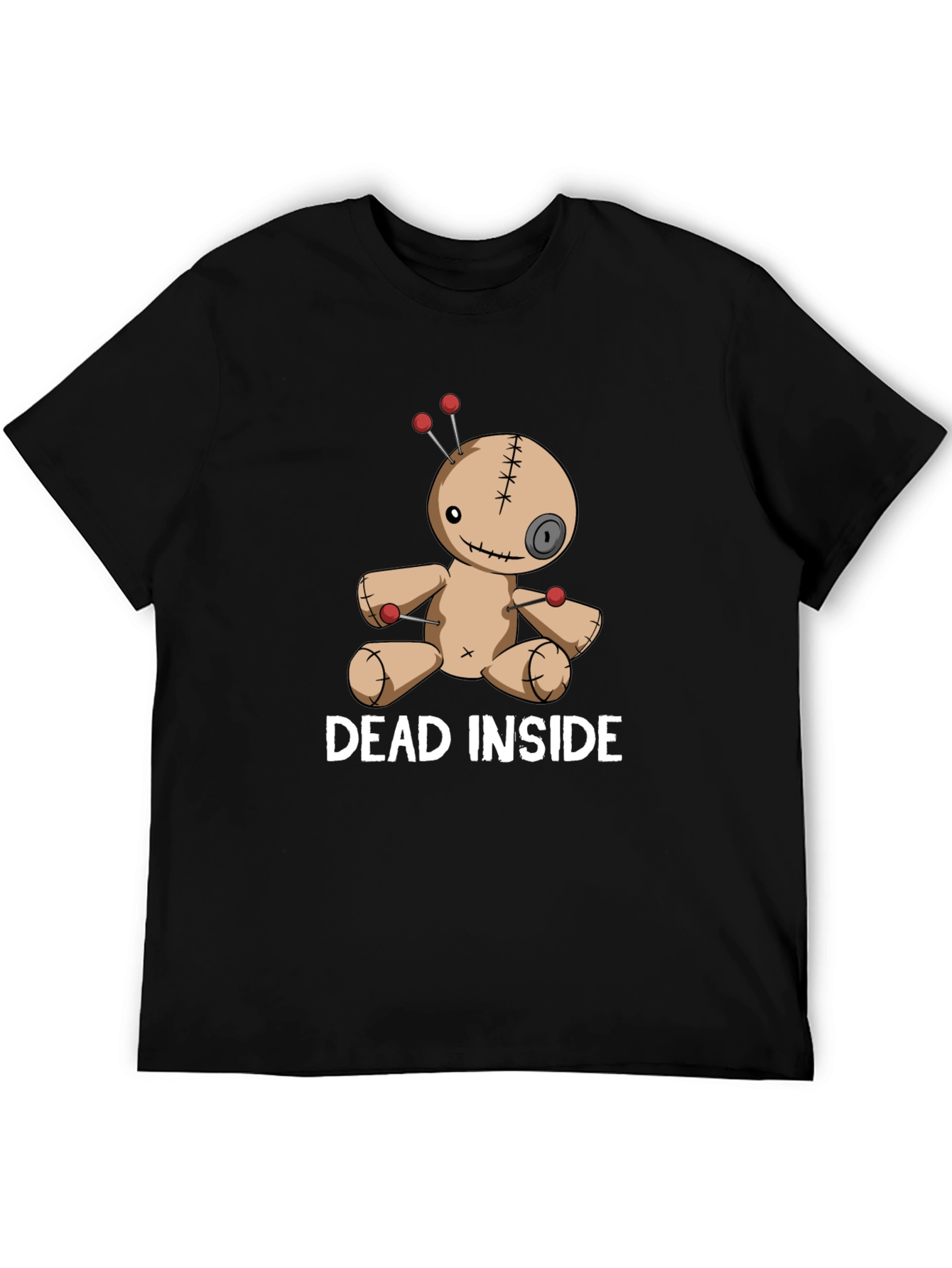 Black Dead Inside Voodoo Doll T-Shirt - Gothic Graphic Tee view 5