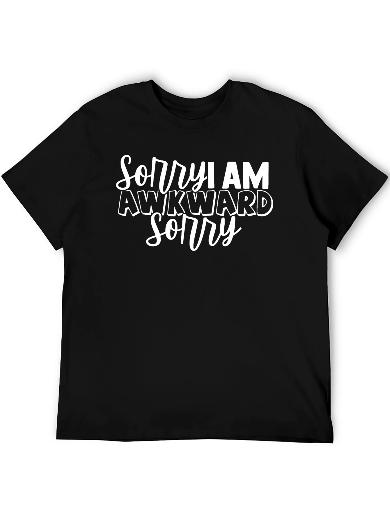 Black Awkward Sorry Graphic Tee view 5