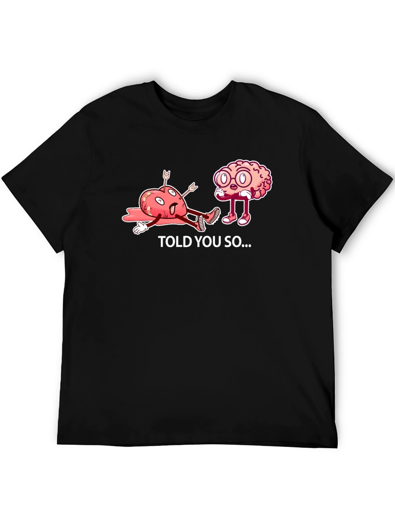 Black Brain vs. Heart Graphic T-Shirt - Told You So view 5