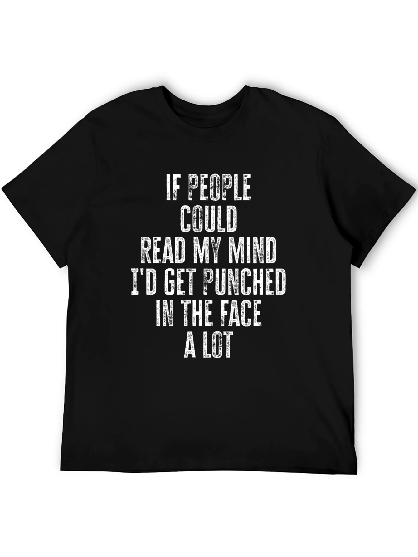 Black Humorous Graphic Tee - Read My Mind Punch Line view 5