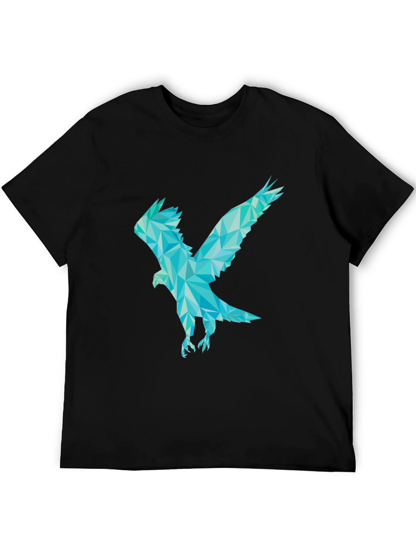 Black Geometric Eagle Graphic T-Shirt - Black view 5