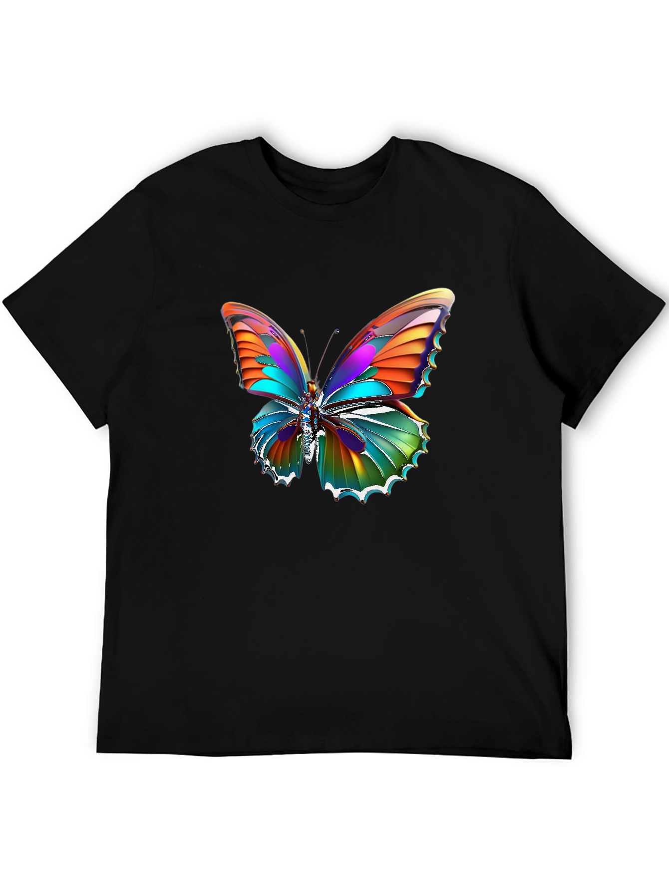 Butterfly Graphic Black T-Shirt - 5