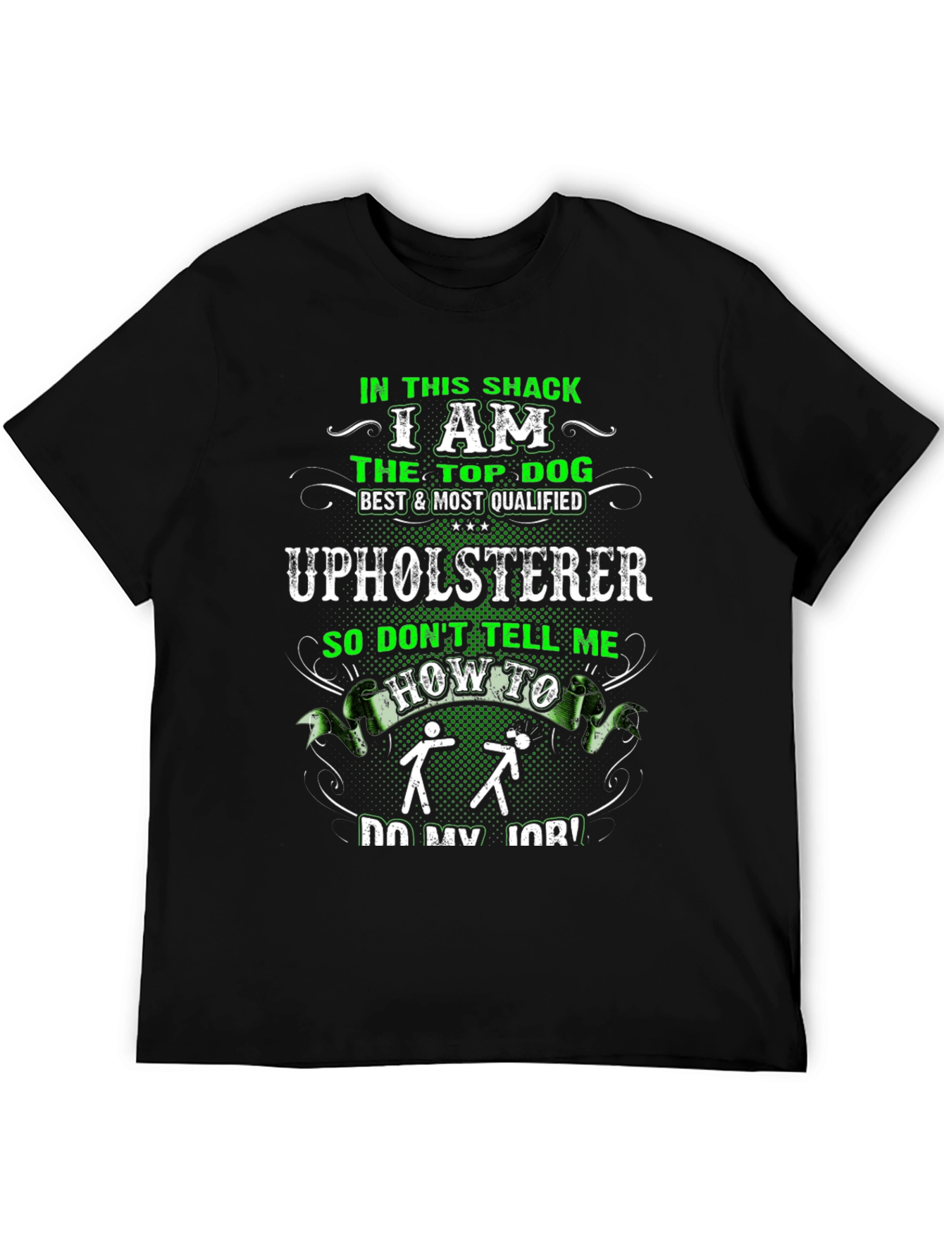 Black Upholsterer Funny Graphic T-Shirt view 5