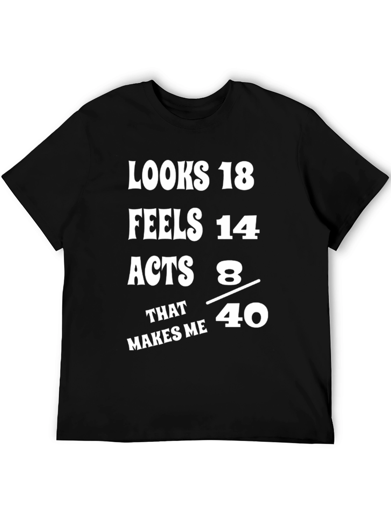 Black Funny "Looks 18" Graphic T-Shirt view 5