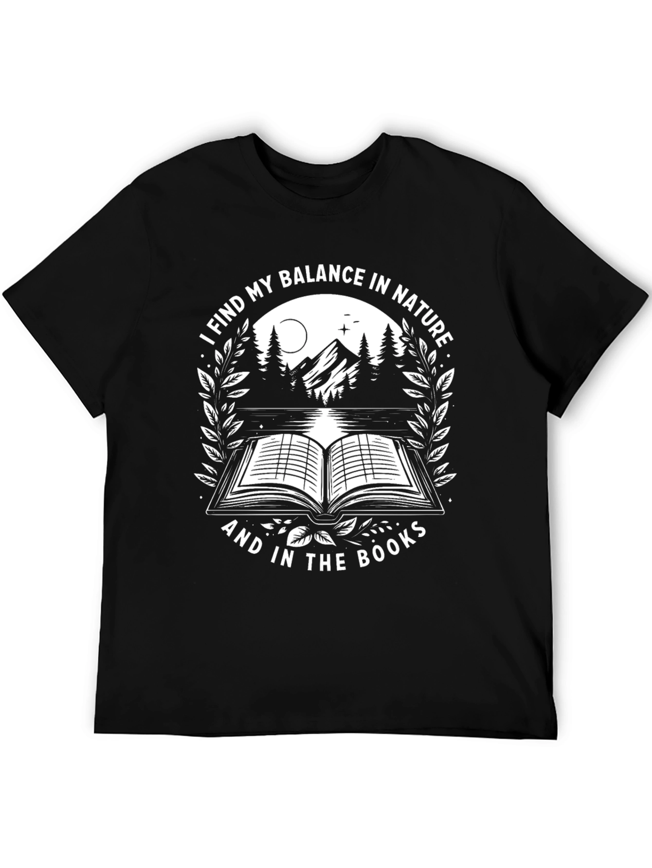Black Nature & Books Balance T-Shirt view 5