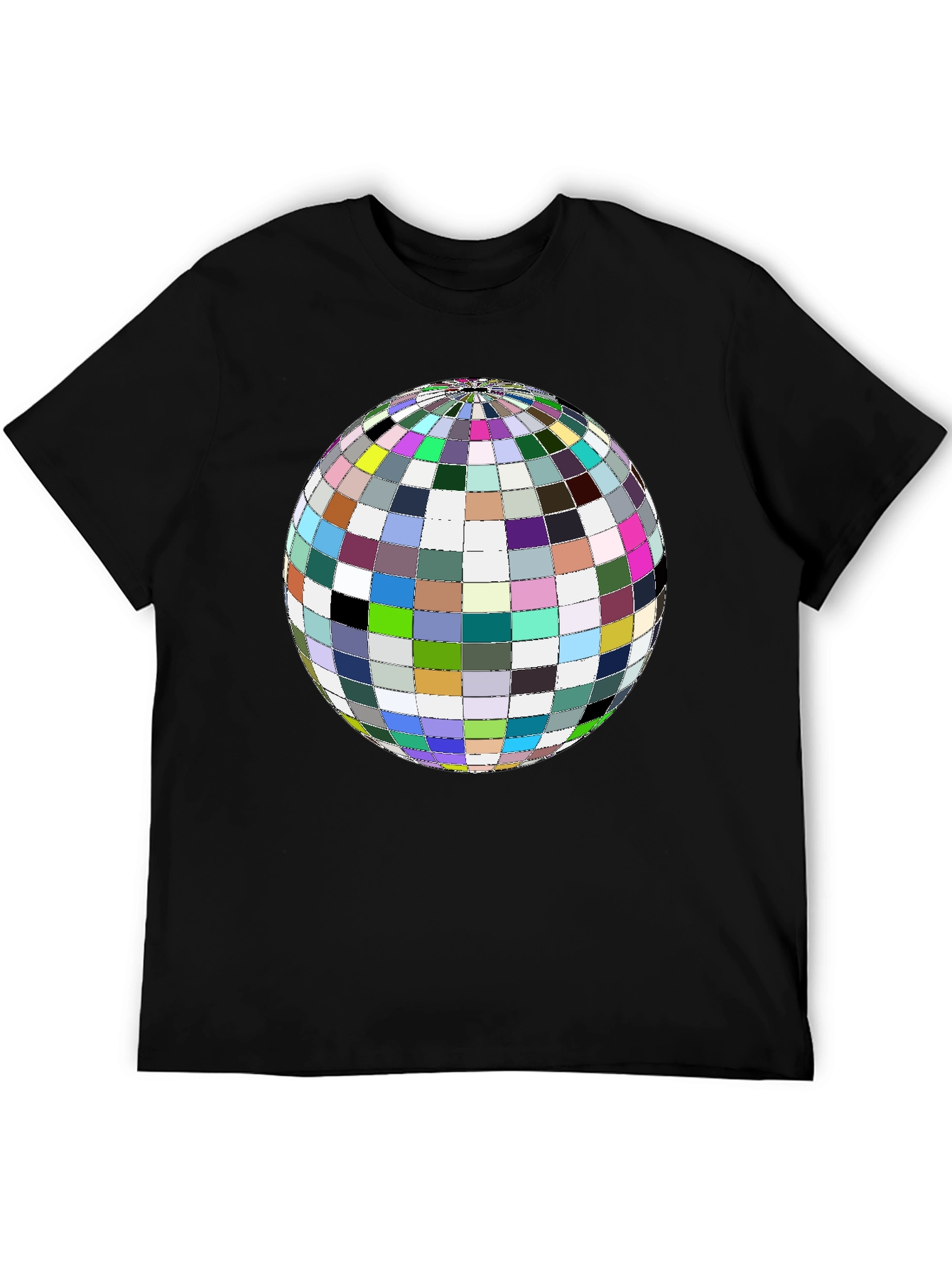 Colorful Globe Graphic Tee - Black Unisex Shirt - 5