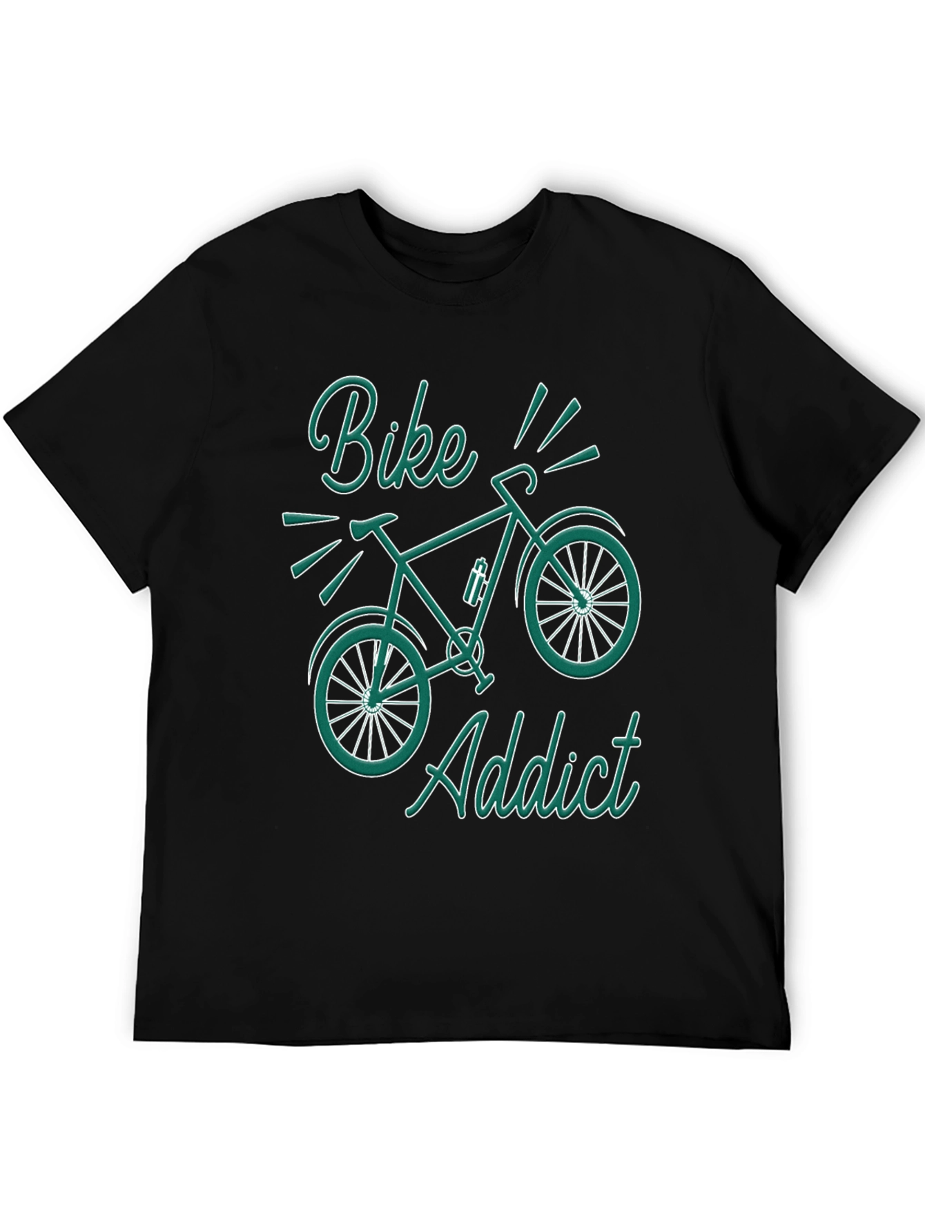 Black Bike Addict Graphic T-Shirt - Black view 5
