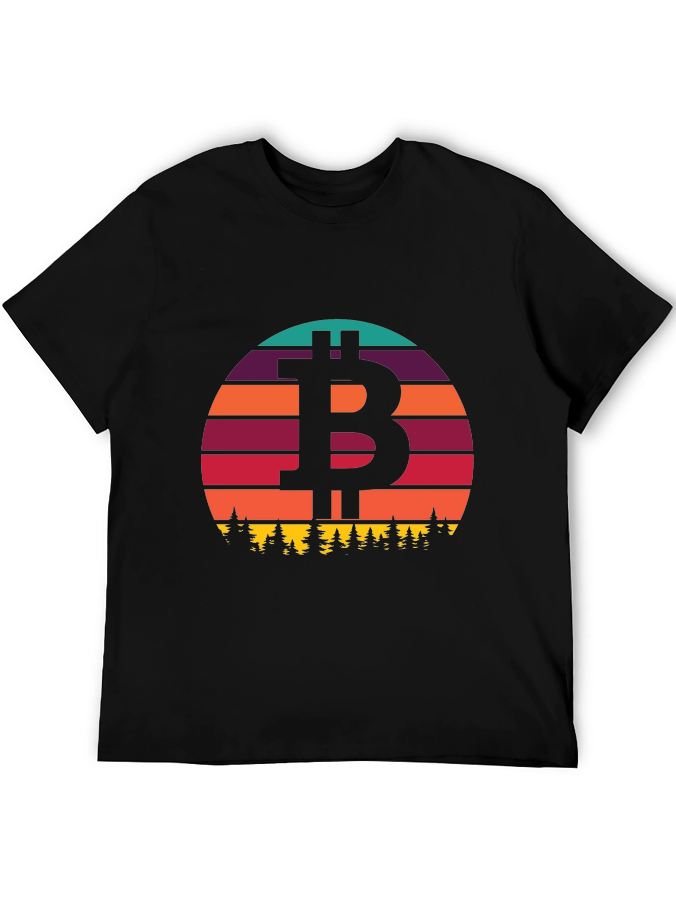 Black Bitcoin Sunset T-Shirt - Crypto Style view 5