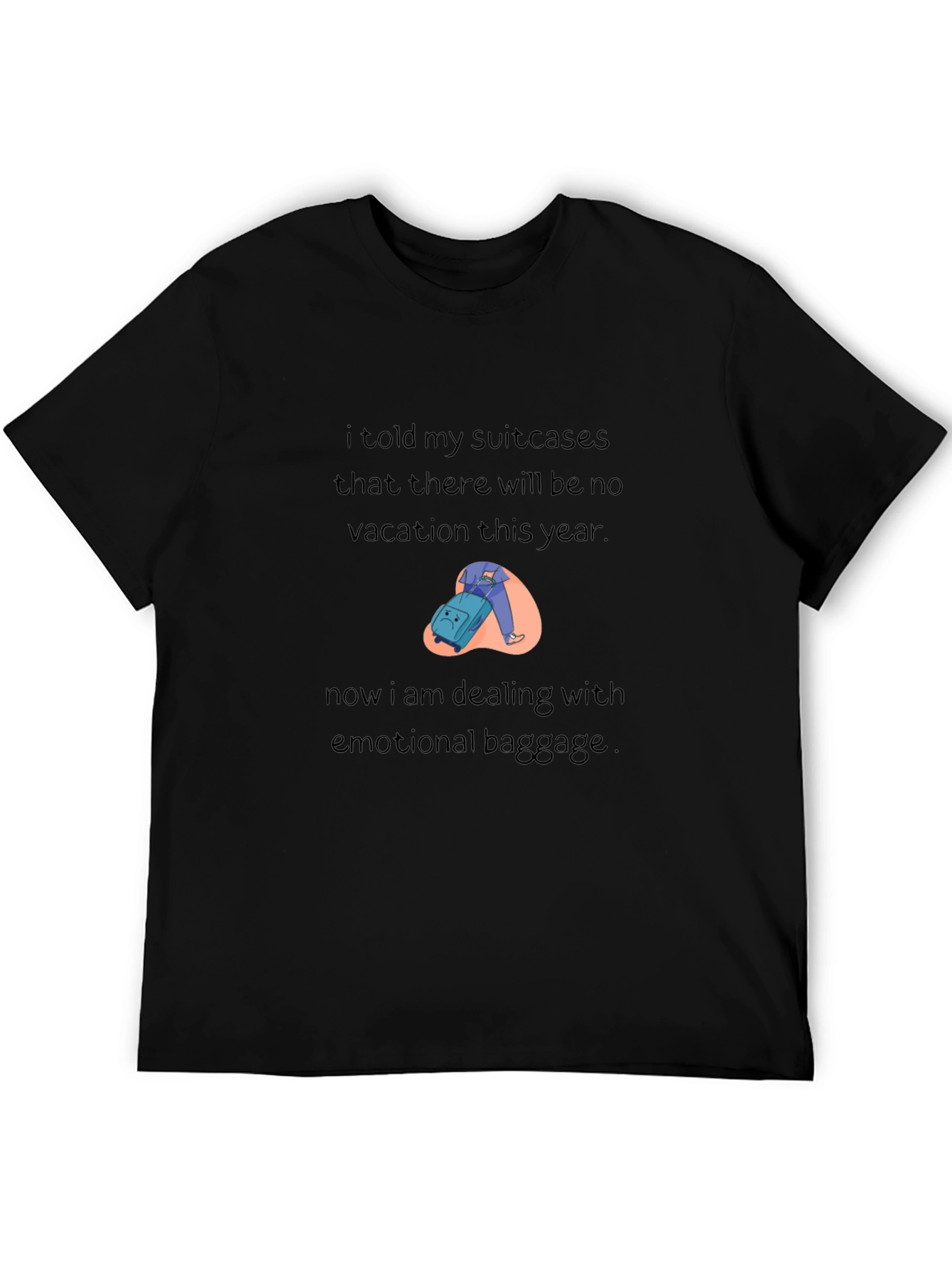 Black Emotional Baggage T-Shirt - Vacation Humor view 5