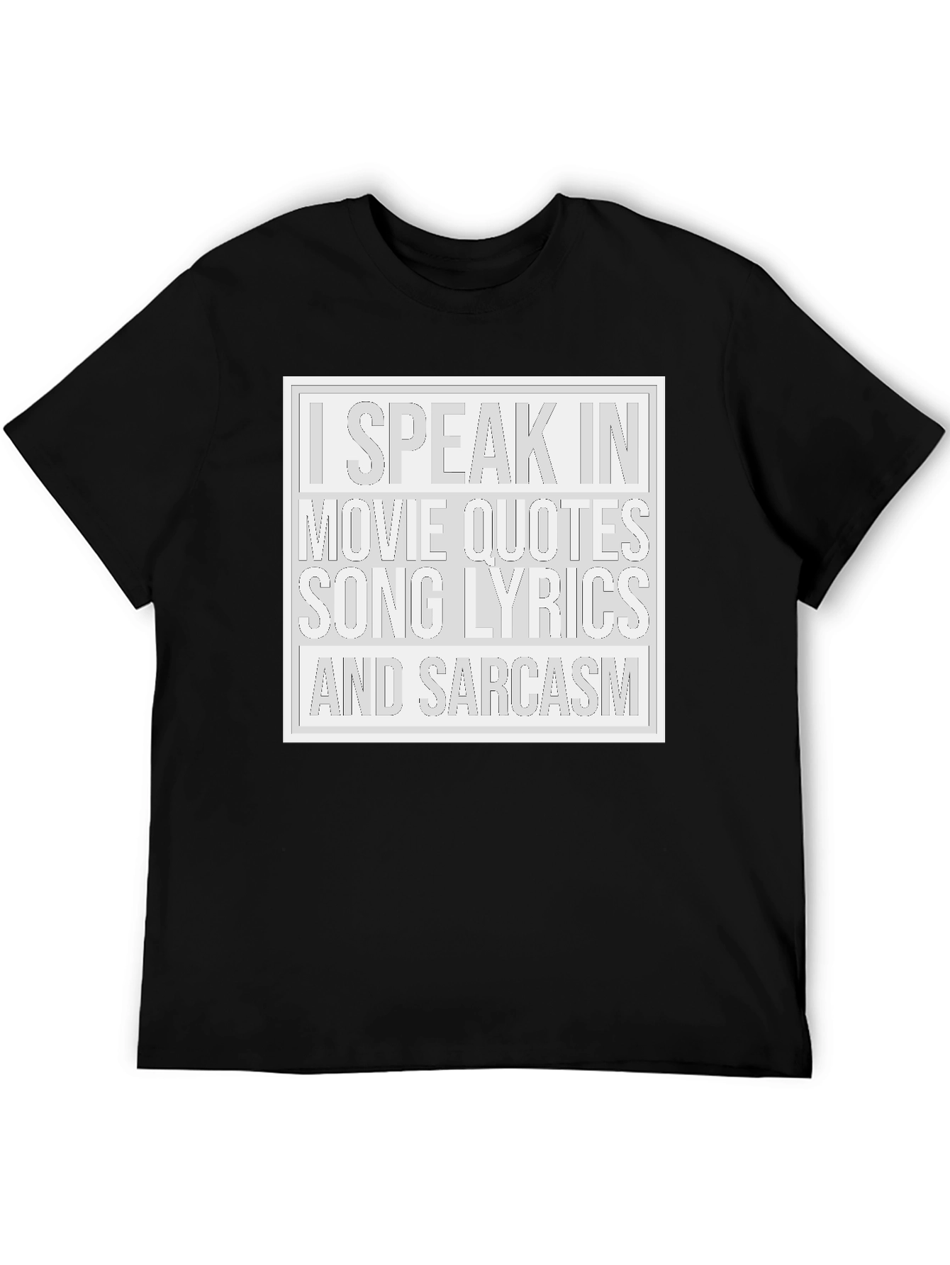 Black Movie Quotes Song Lyrics Sarcasm T-Shirt view 5
