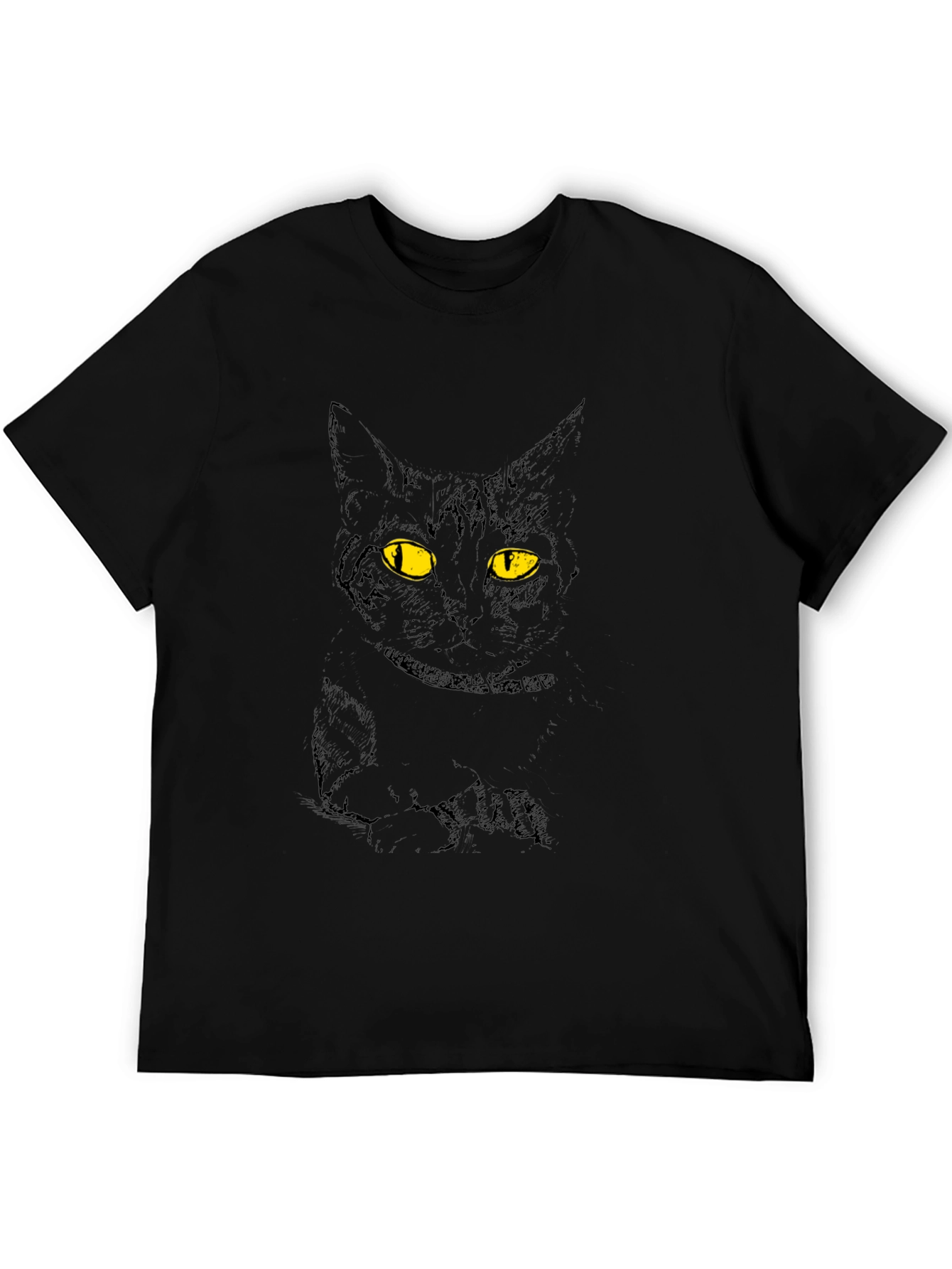 Black Black Cat Graphic Tee - Men's Short Sleeve T-Shirt view 5
