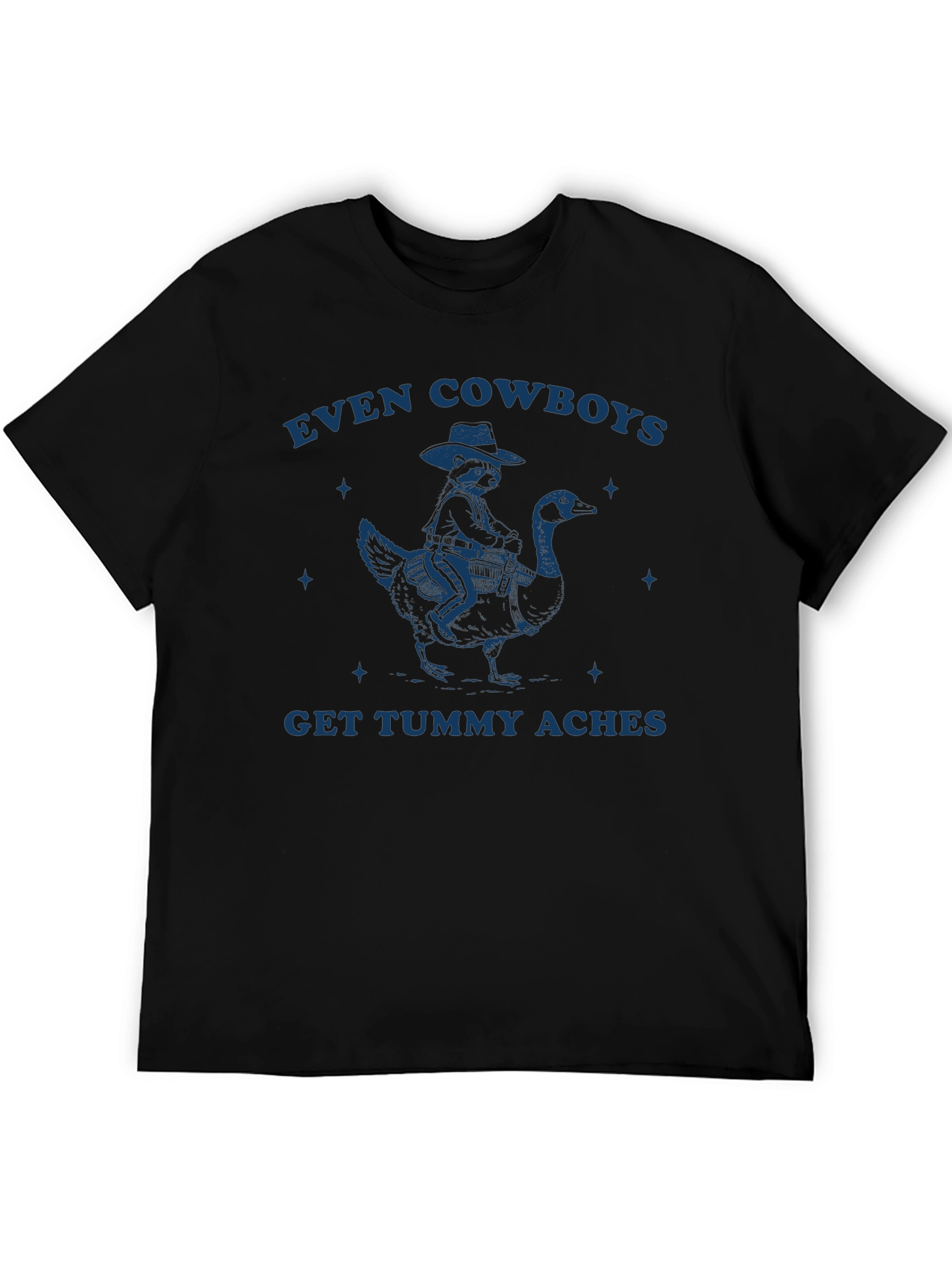 Black Even Cowboys Tummy Aches Black Graphic Tee view 5