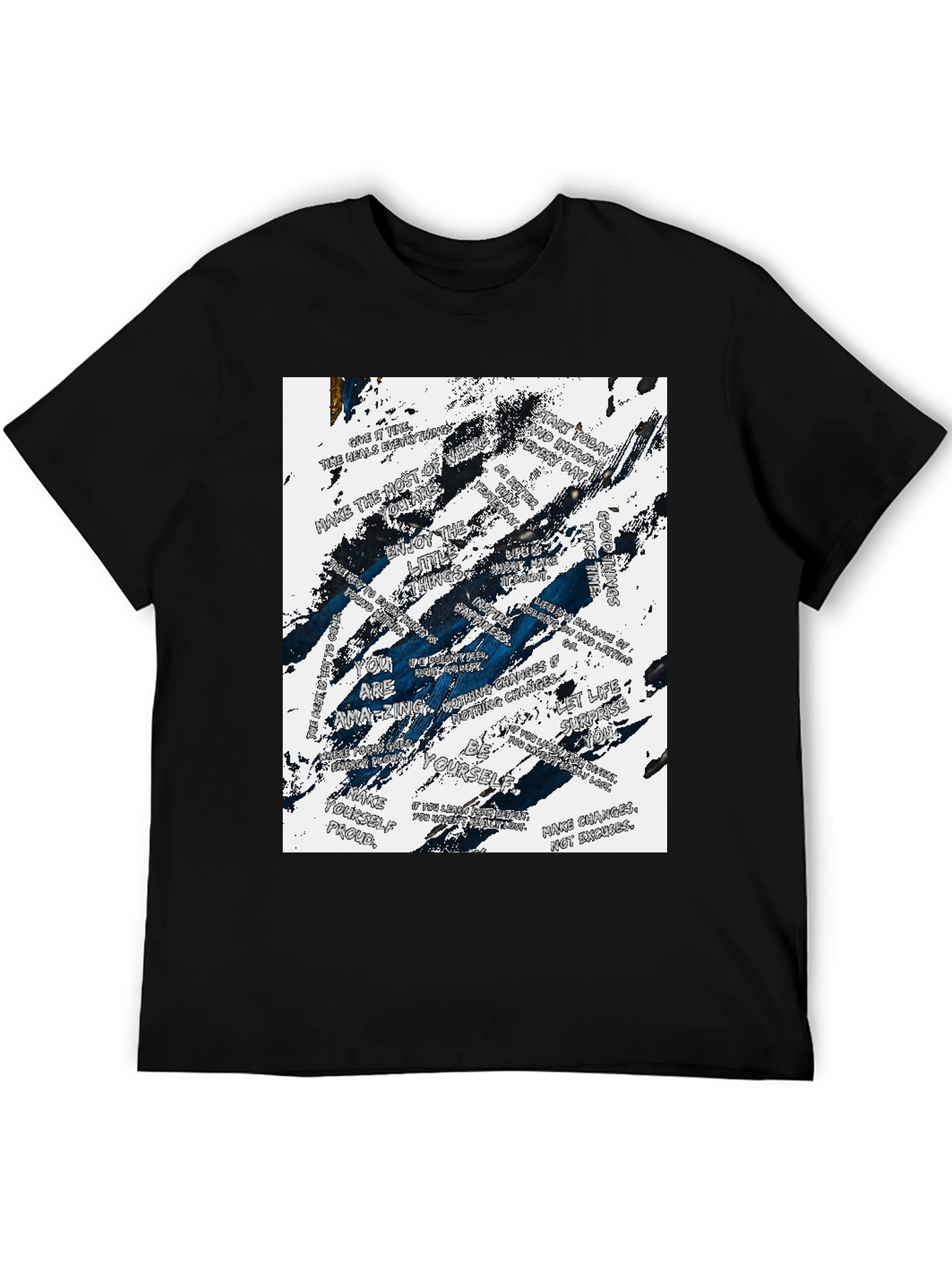 Black Inspirational Quote Graphic Black T-Shirt view 5