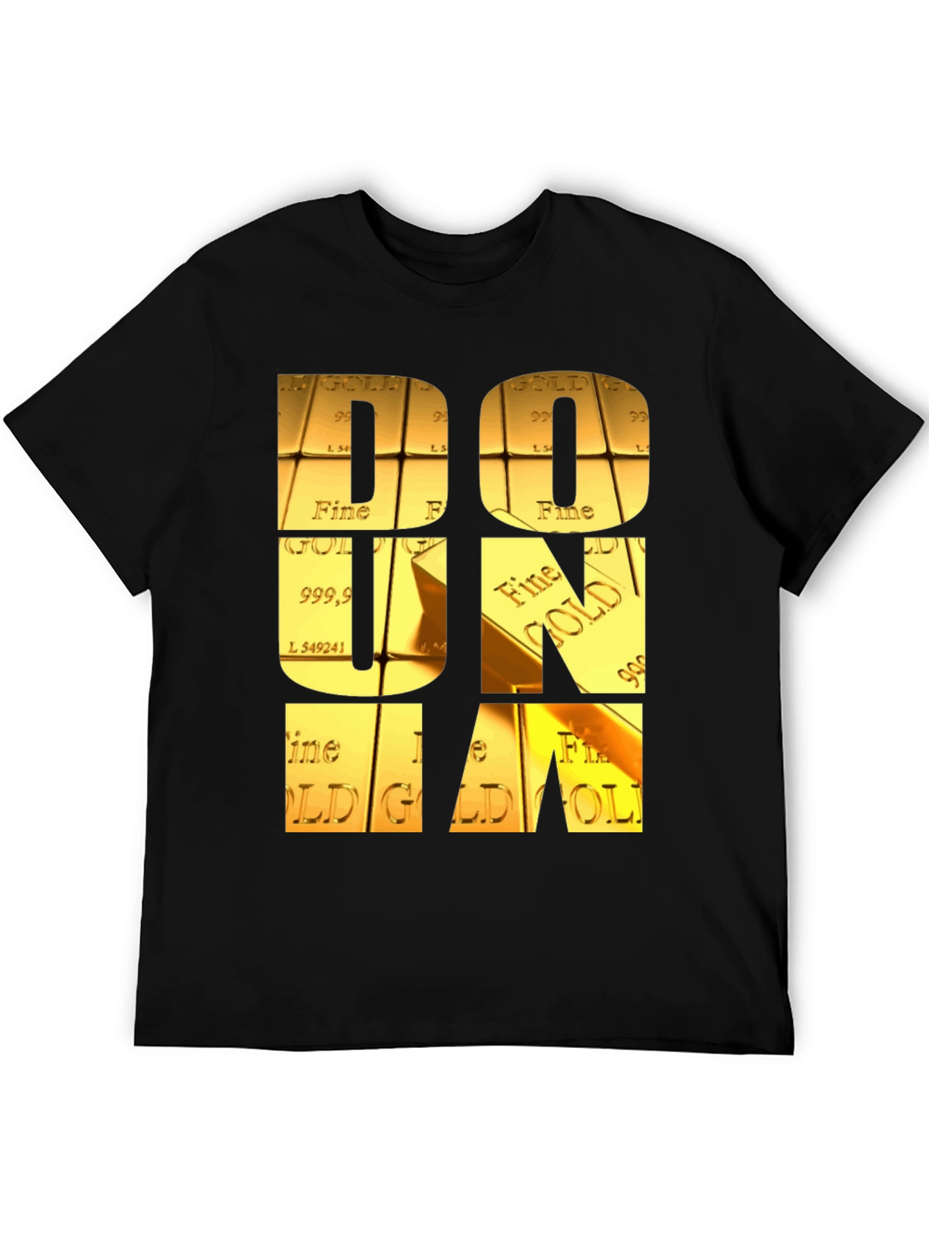 Black Gold Bar Letter Graphic Tee view 5