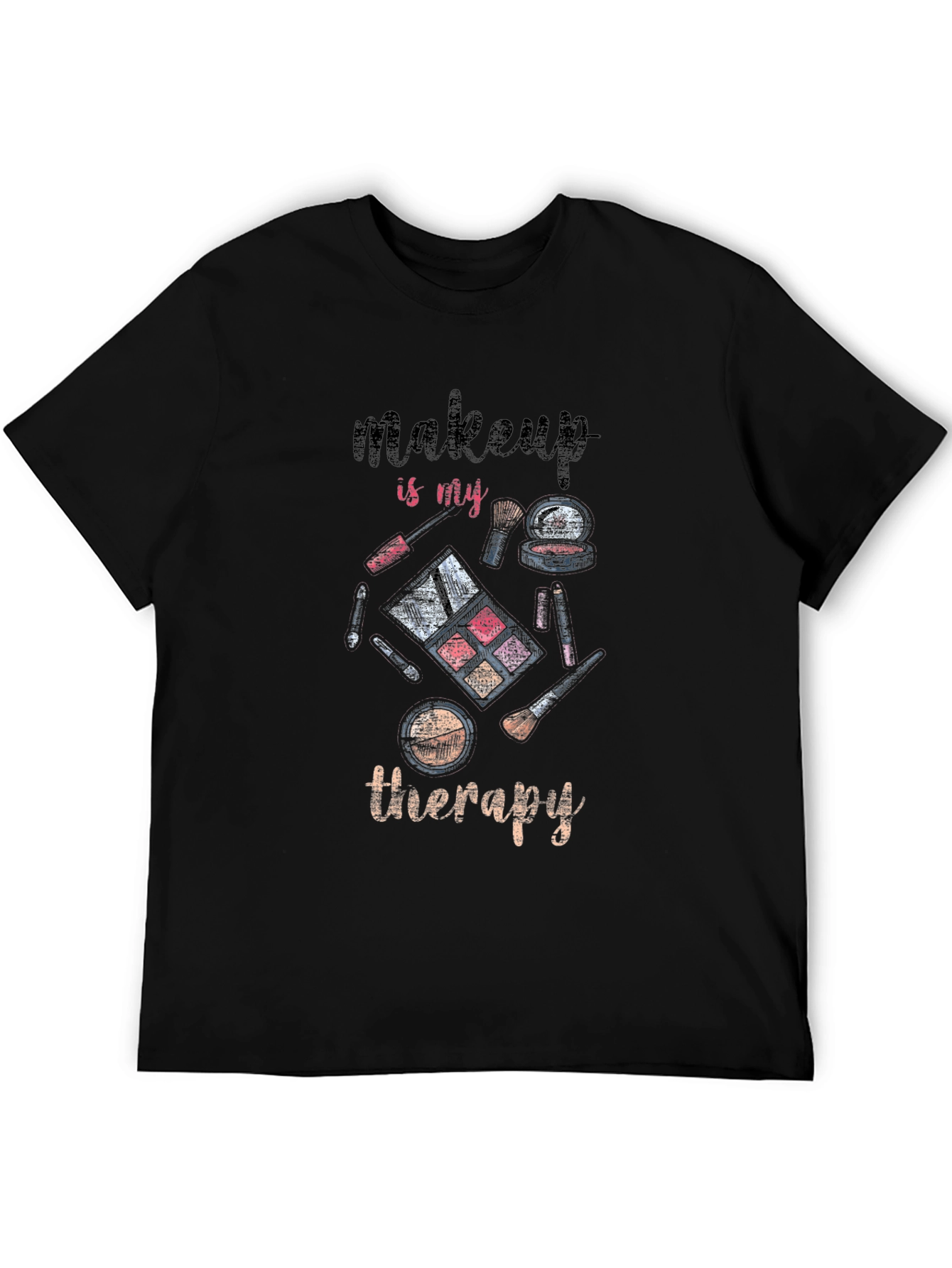 Black Makeup is My Therapy Graphic T-Shirt view 5