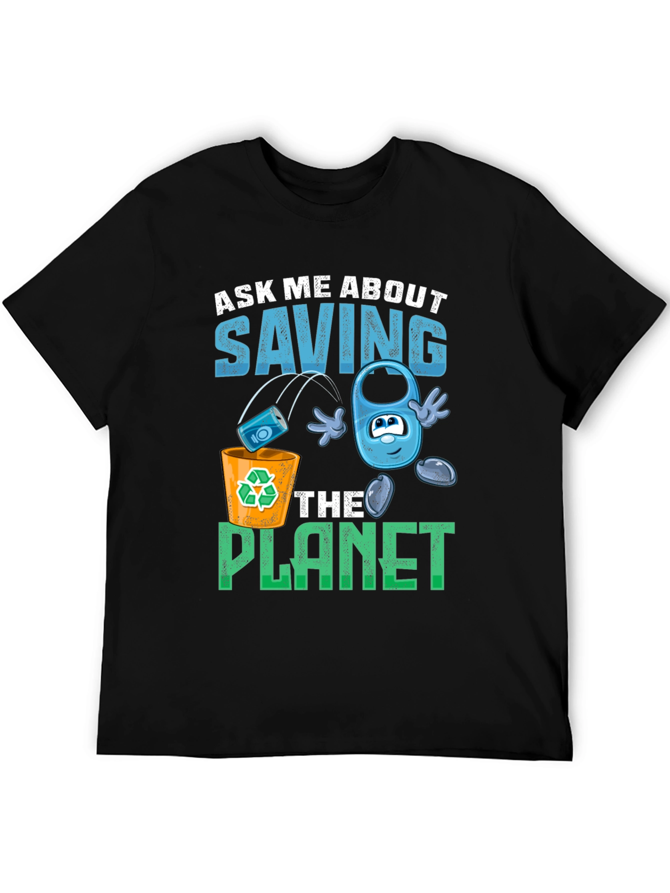 Black Eco-Friendly "Save the Planet" Graphic T-Shirt view 5