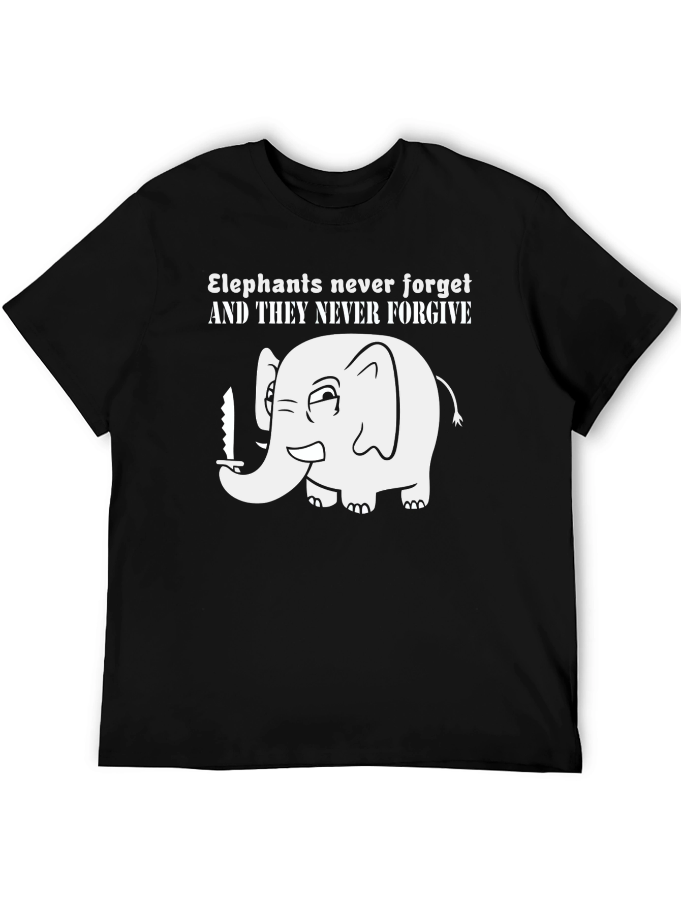 Black Elephant Never Forgets T-Shirt view 5