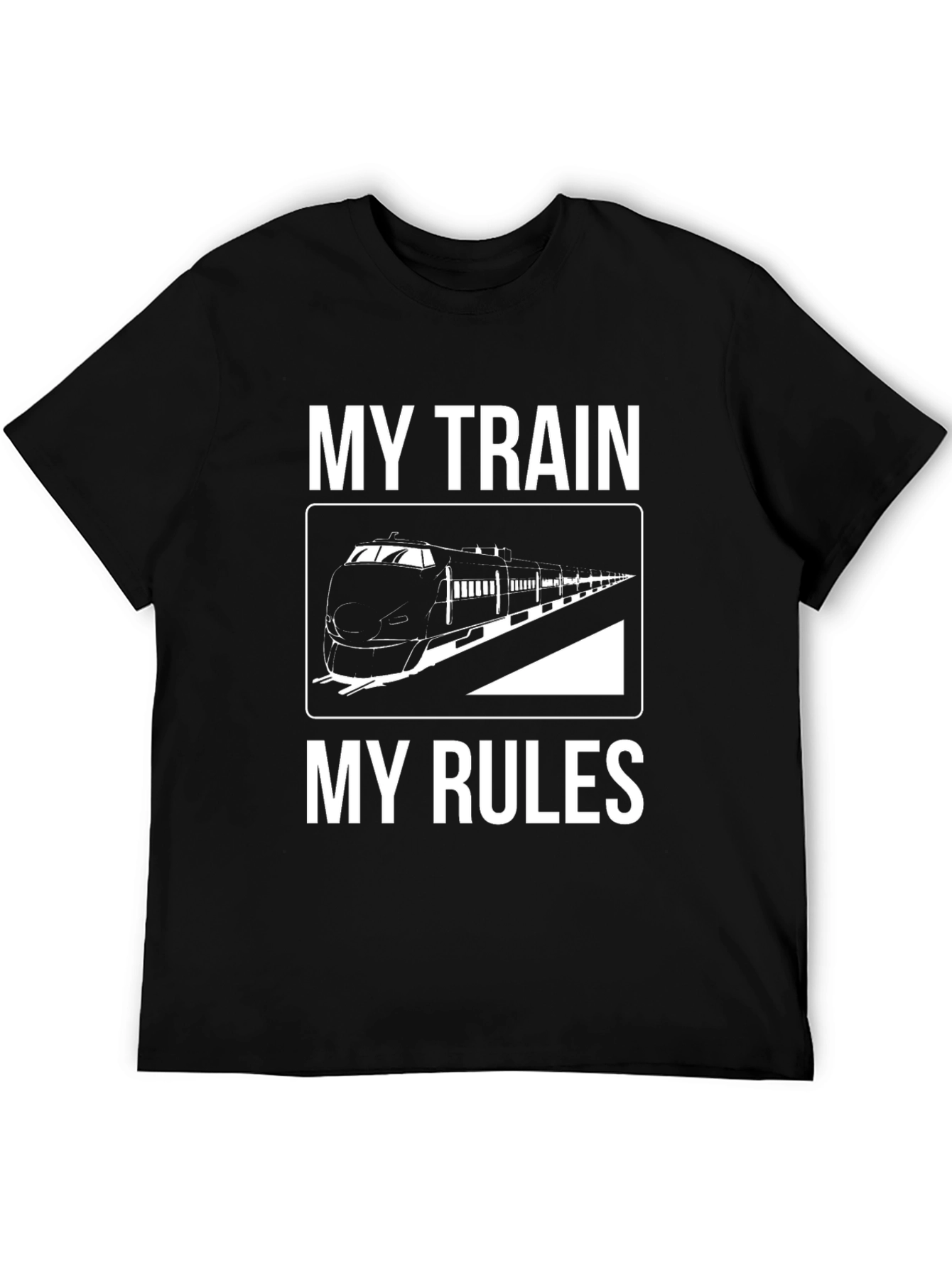 Black My Train My Rules Graphic T-Shirt view 5