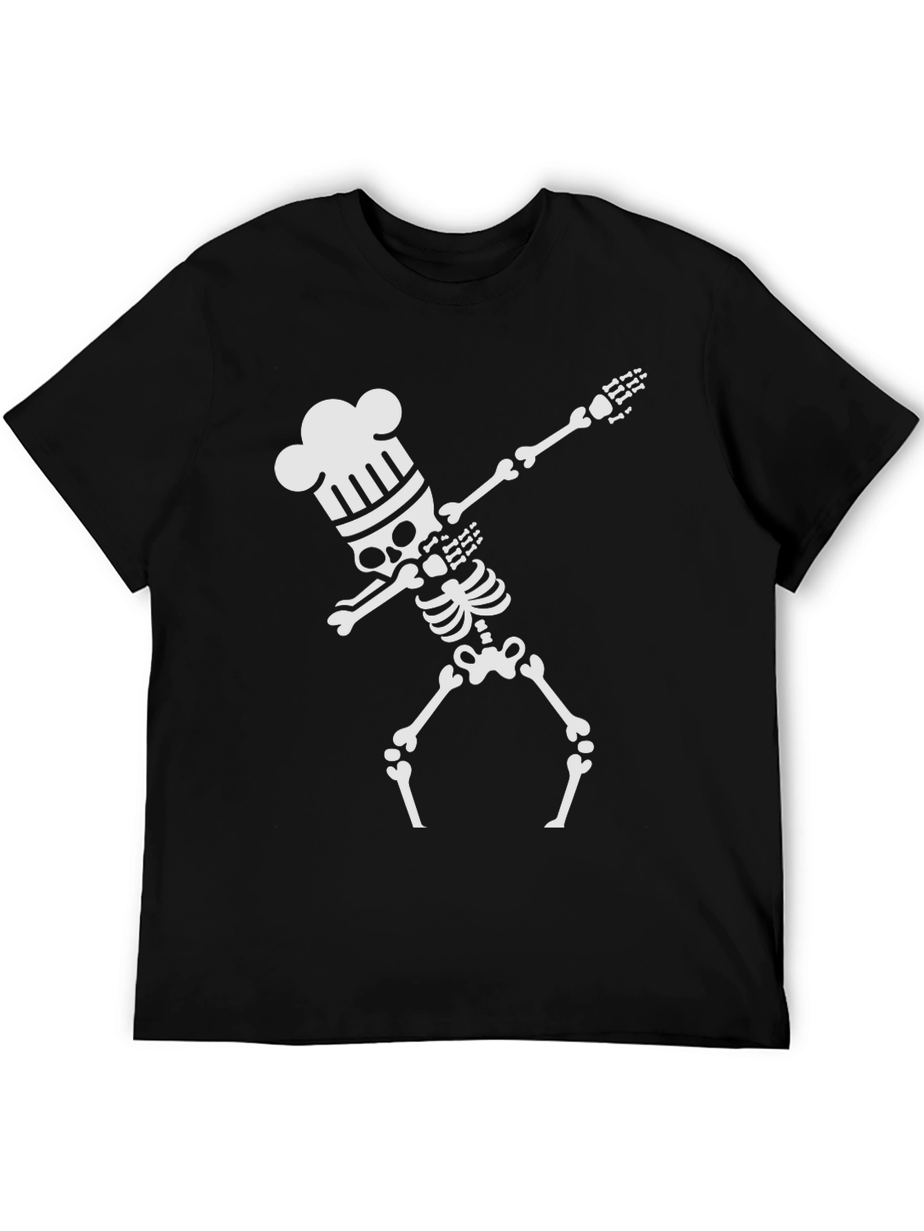 Black Chef Skeleton Dab T-Shirt view 5