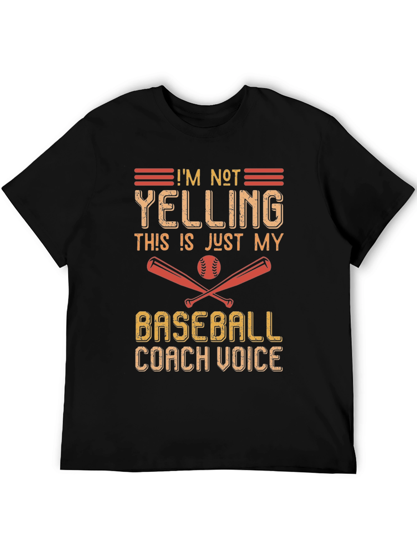 Black Baseball Coach Voice T-Shirt view 5