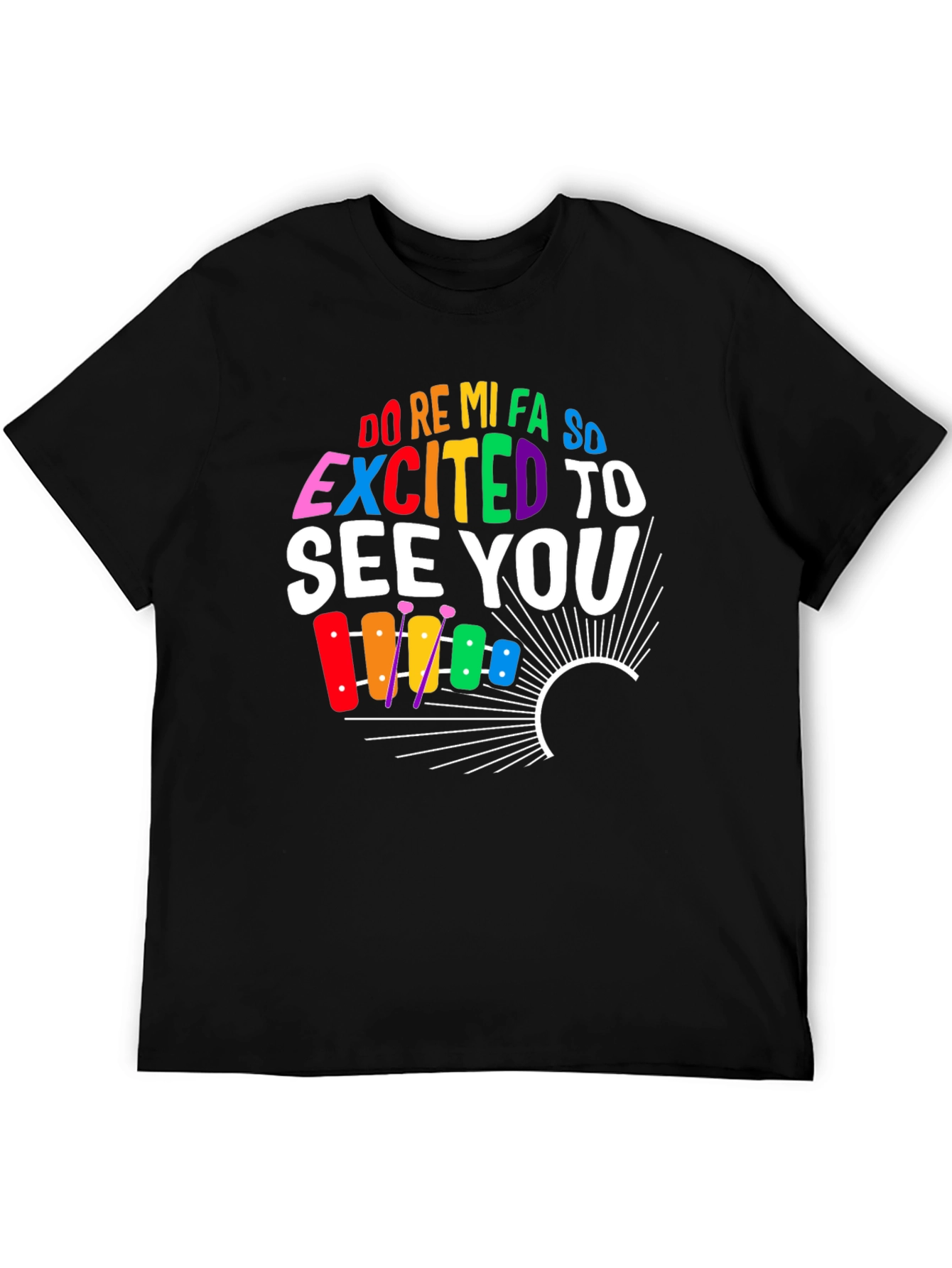 Black Excited To See You Music T-Shirt view 5
