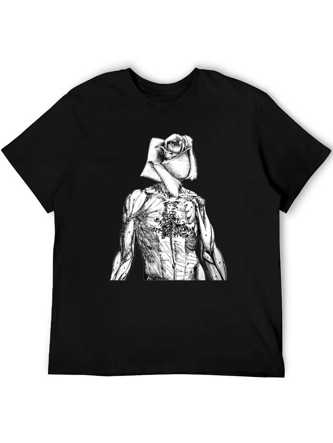 Black Anatomical Rose T-Shirt view 5