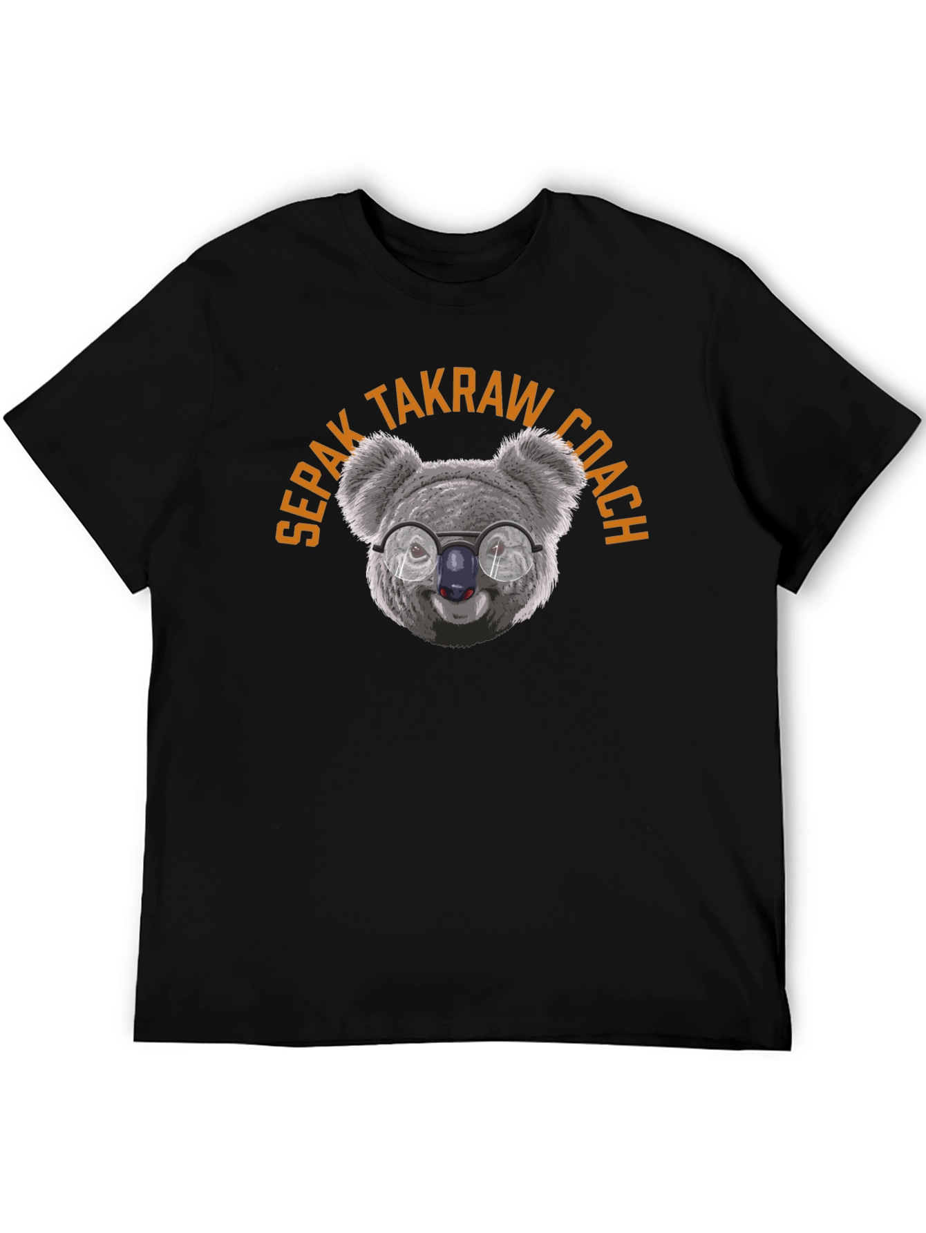 Black Sepak Takraw Coach Koala T-Shirt view 5