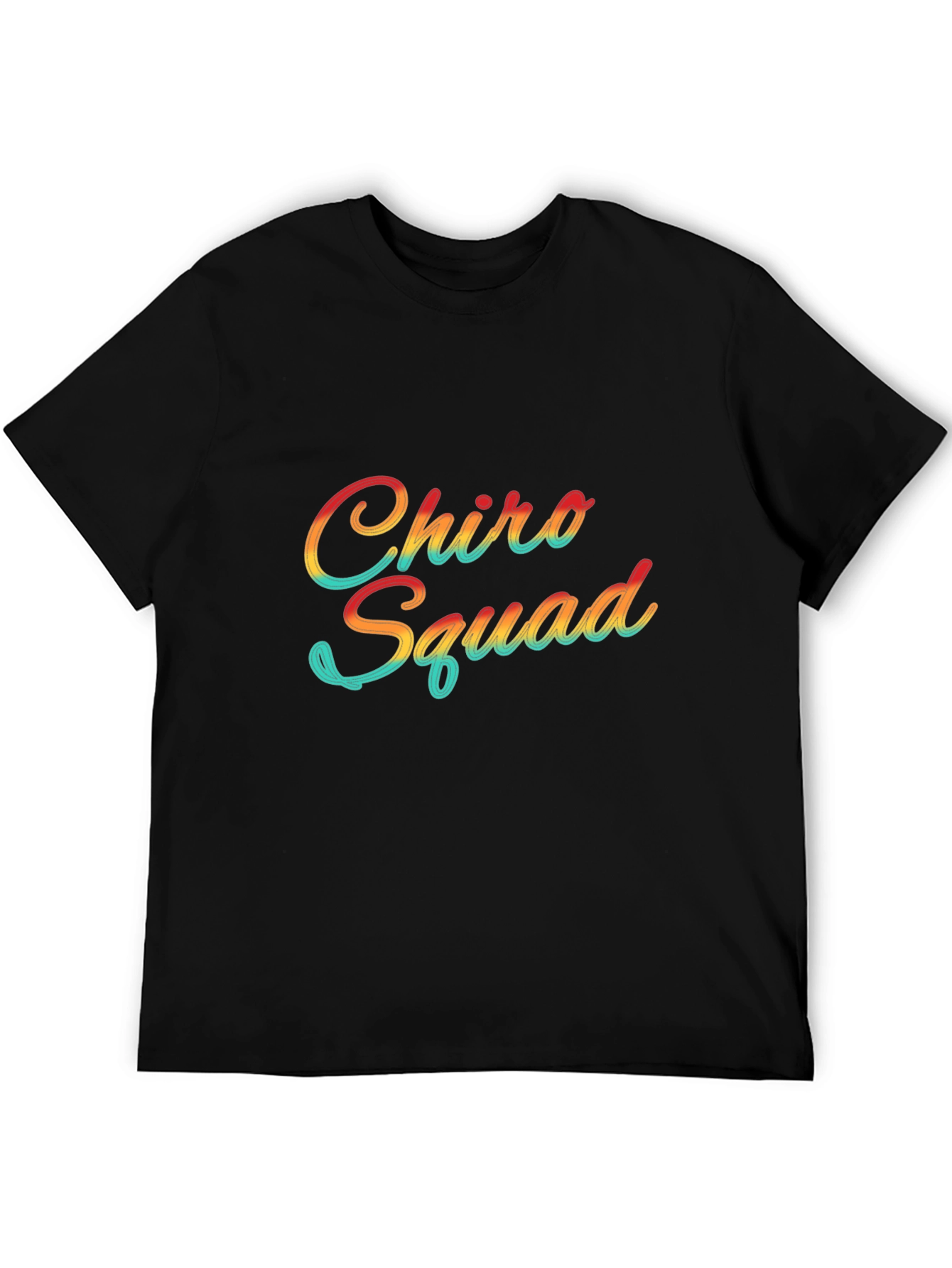 Black Chiro Squad Retro Style Black T-Shirt view 5