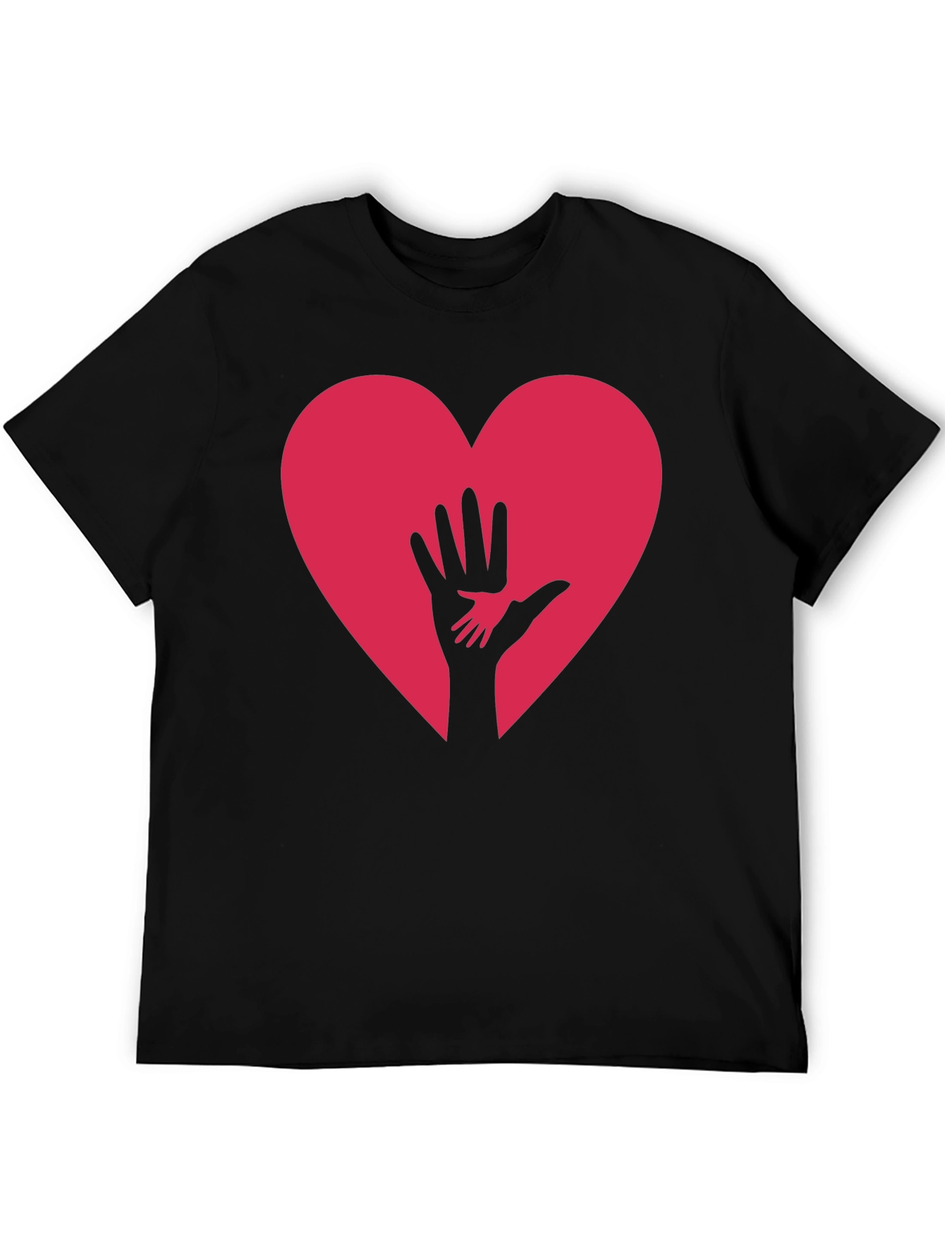 Black Heart & Hand Graphic Tee - Black view 5