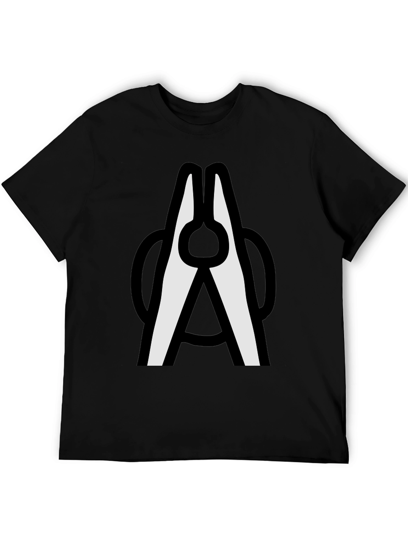 Black Clothespin Graphic T-Shirt - Modern Crew Neck Tee view 5