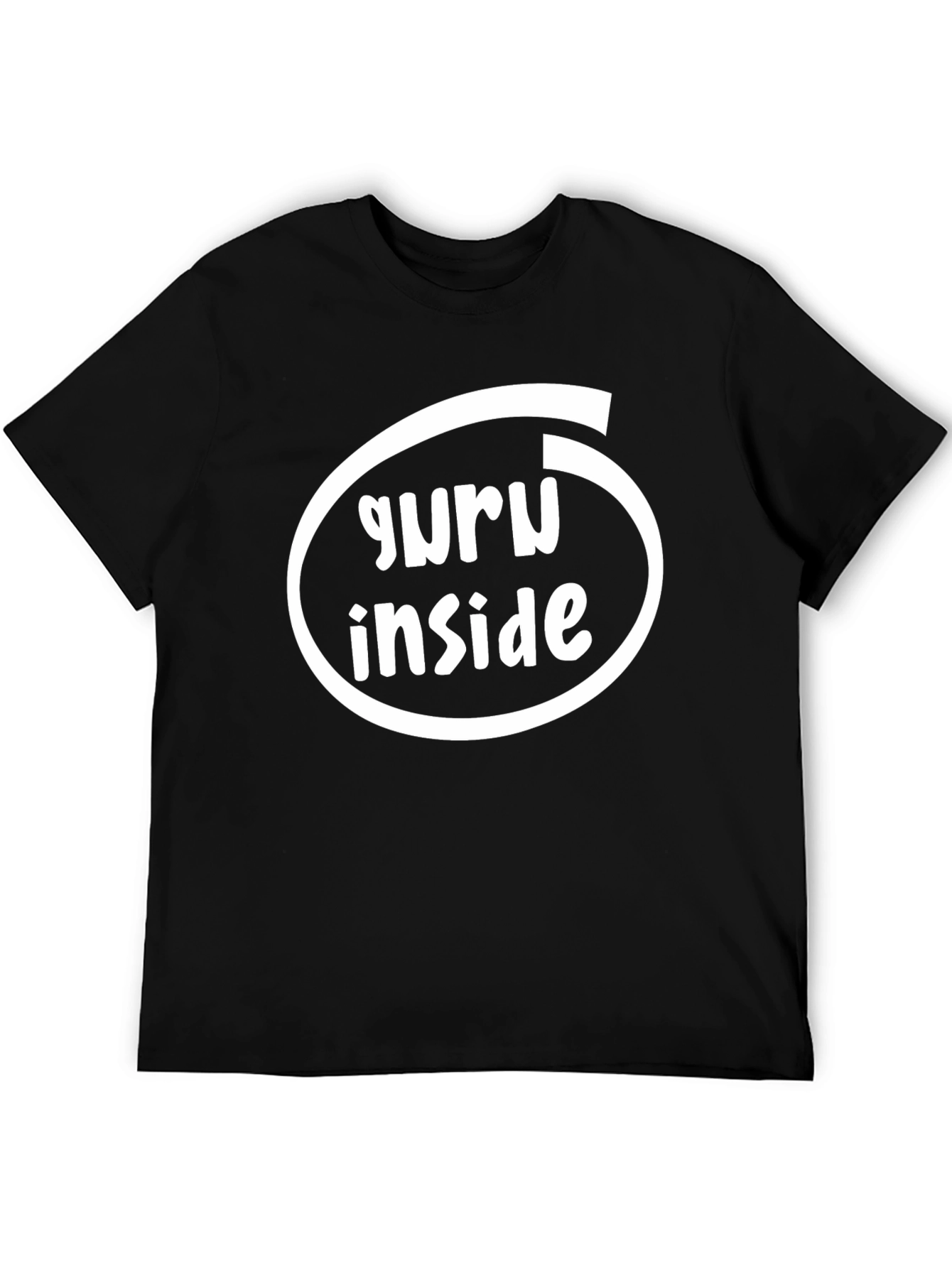 Black Guru Inside Black T-Shirt - Novelty Tee view 5