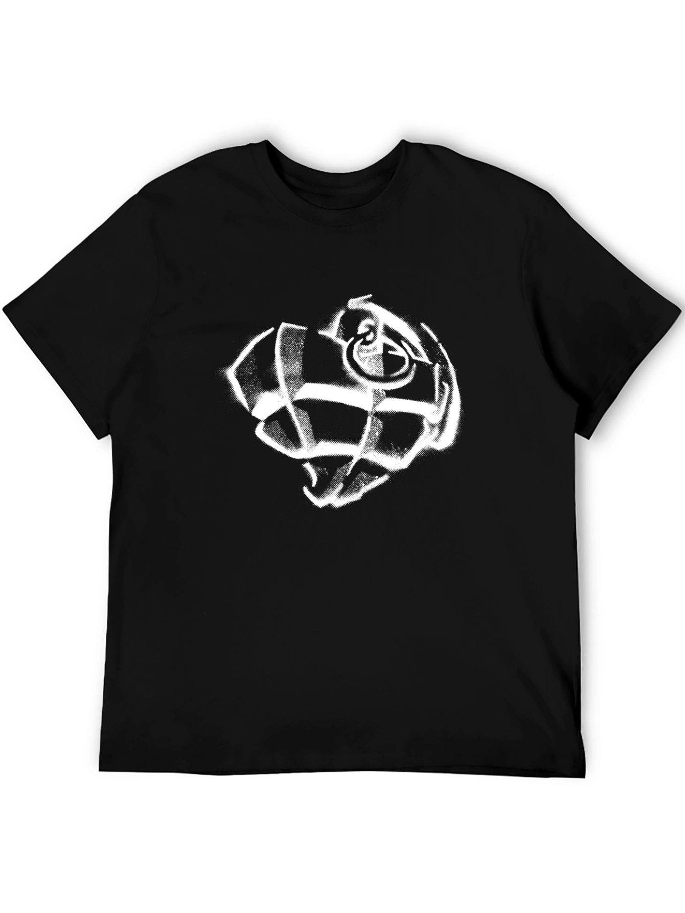 Black Black T-Shirt with White Grenade Graphic view 5