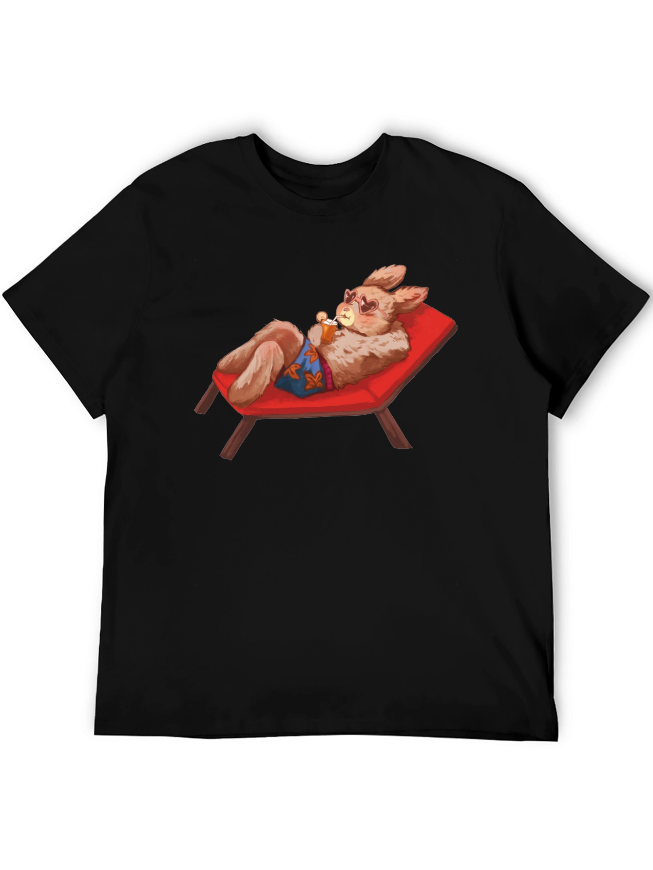 Black Relaxing Rabbit T-Shirt view 5