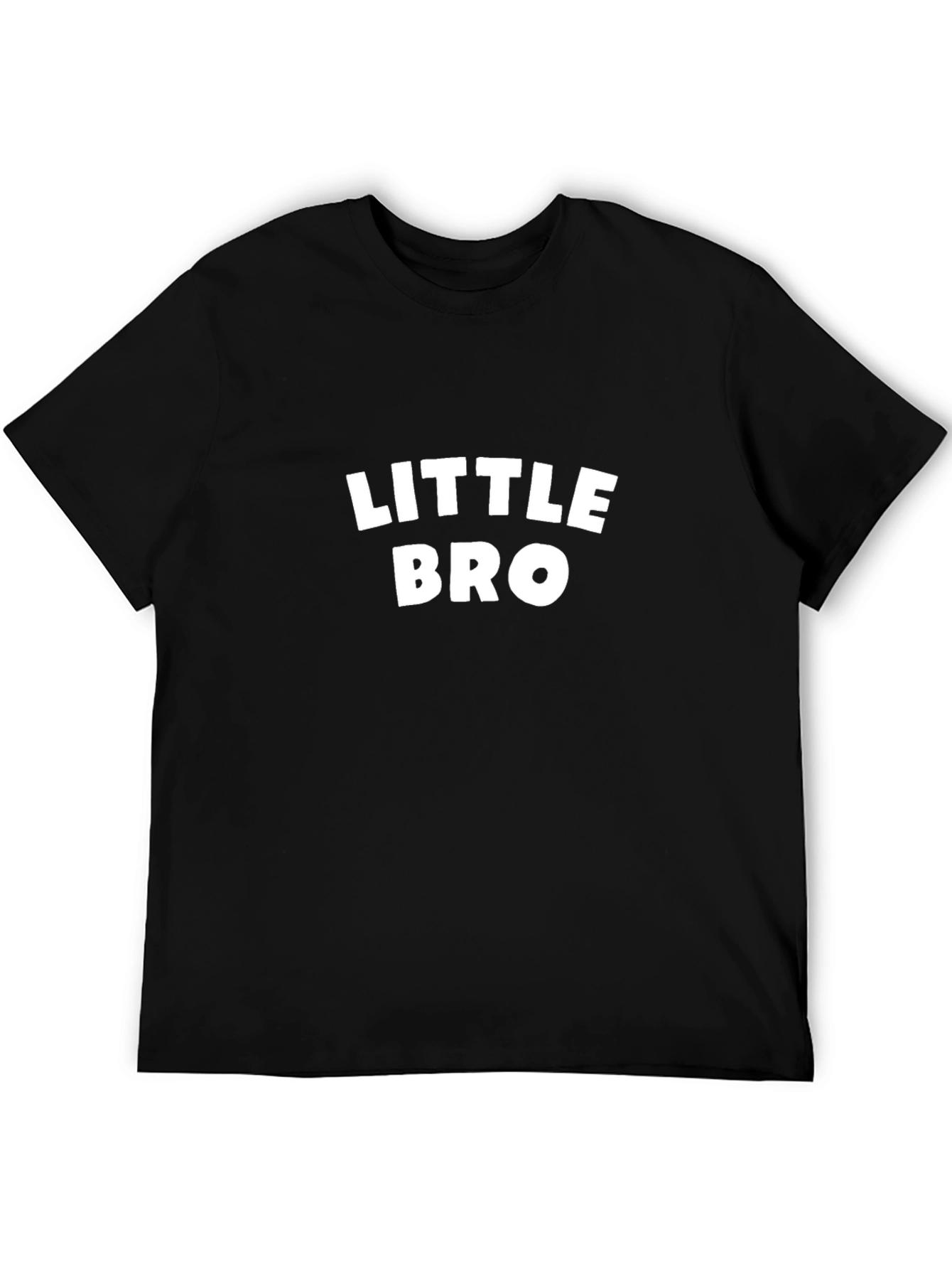 Black Little Bro Black Cotton Crew Neck T-Shirt view 5