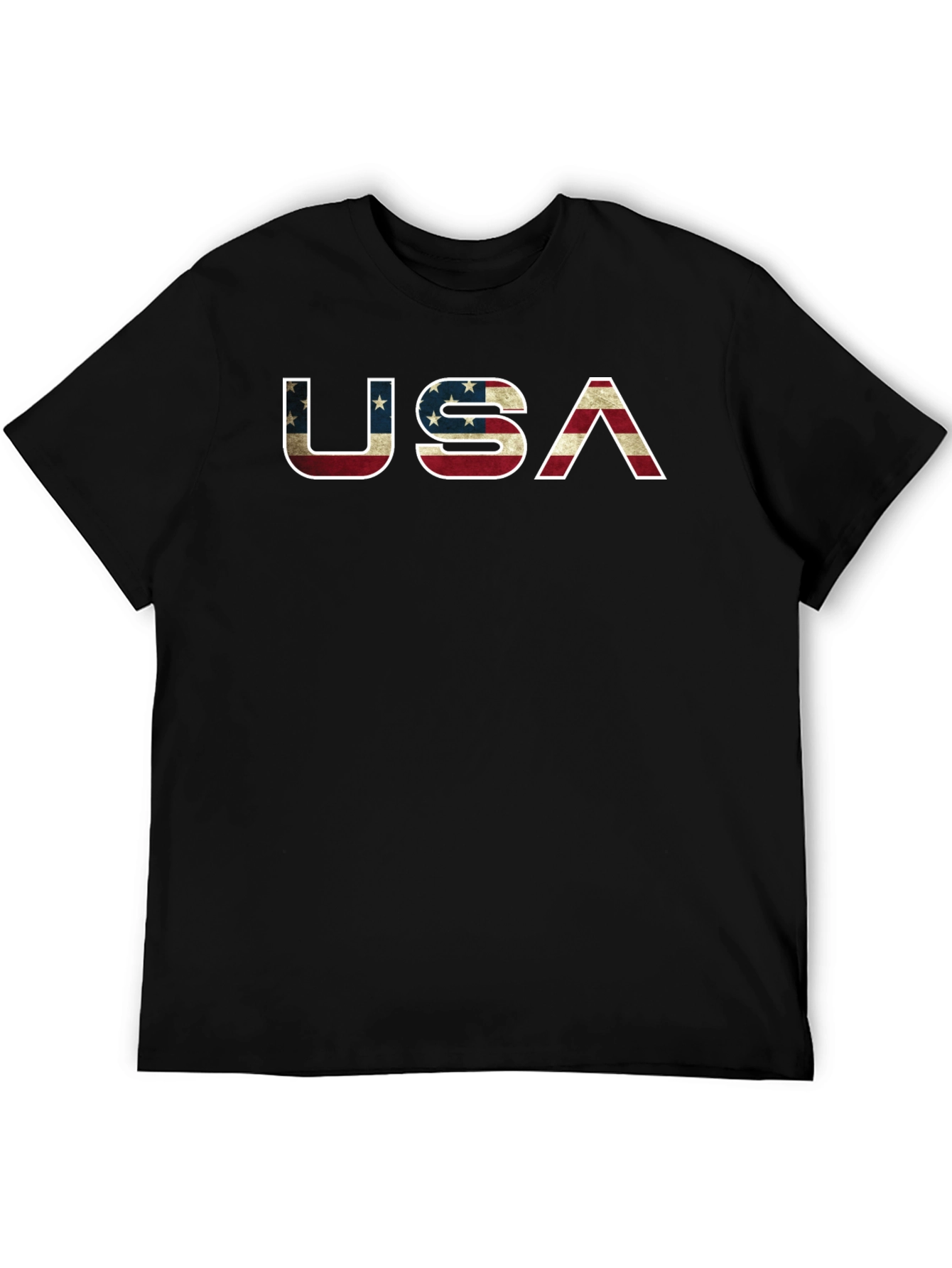 Black USA Flag Graphic T-Shirt Patriotic Tee view 5