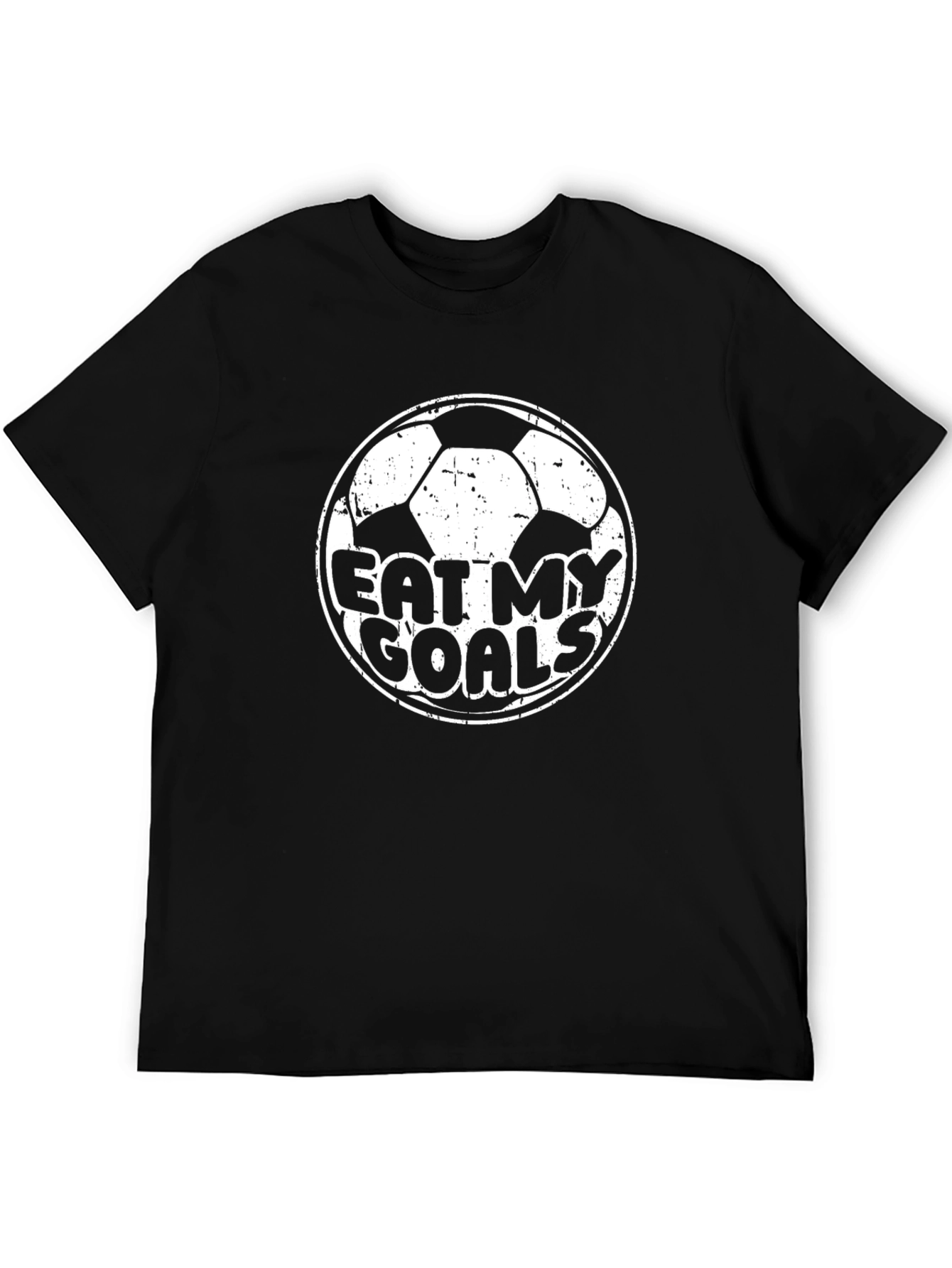Black Eat My Goals Soccer T-Shirt - Black Cotton Tee view 5