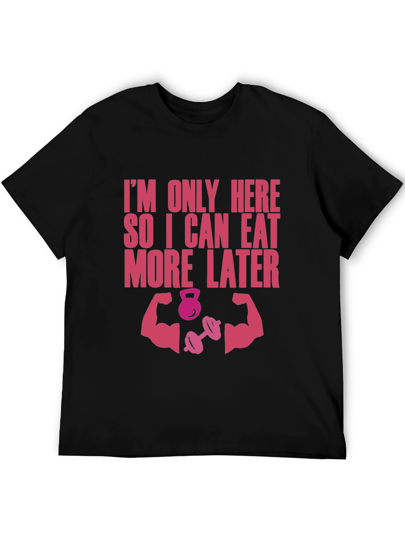 Black Funny Workout T-Shirt - Eat More Later Gym Tee view 5