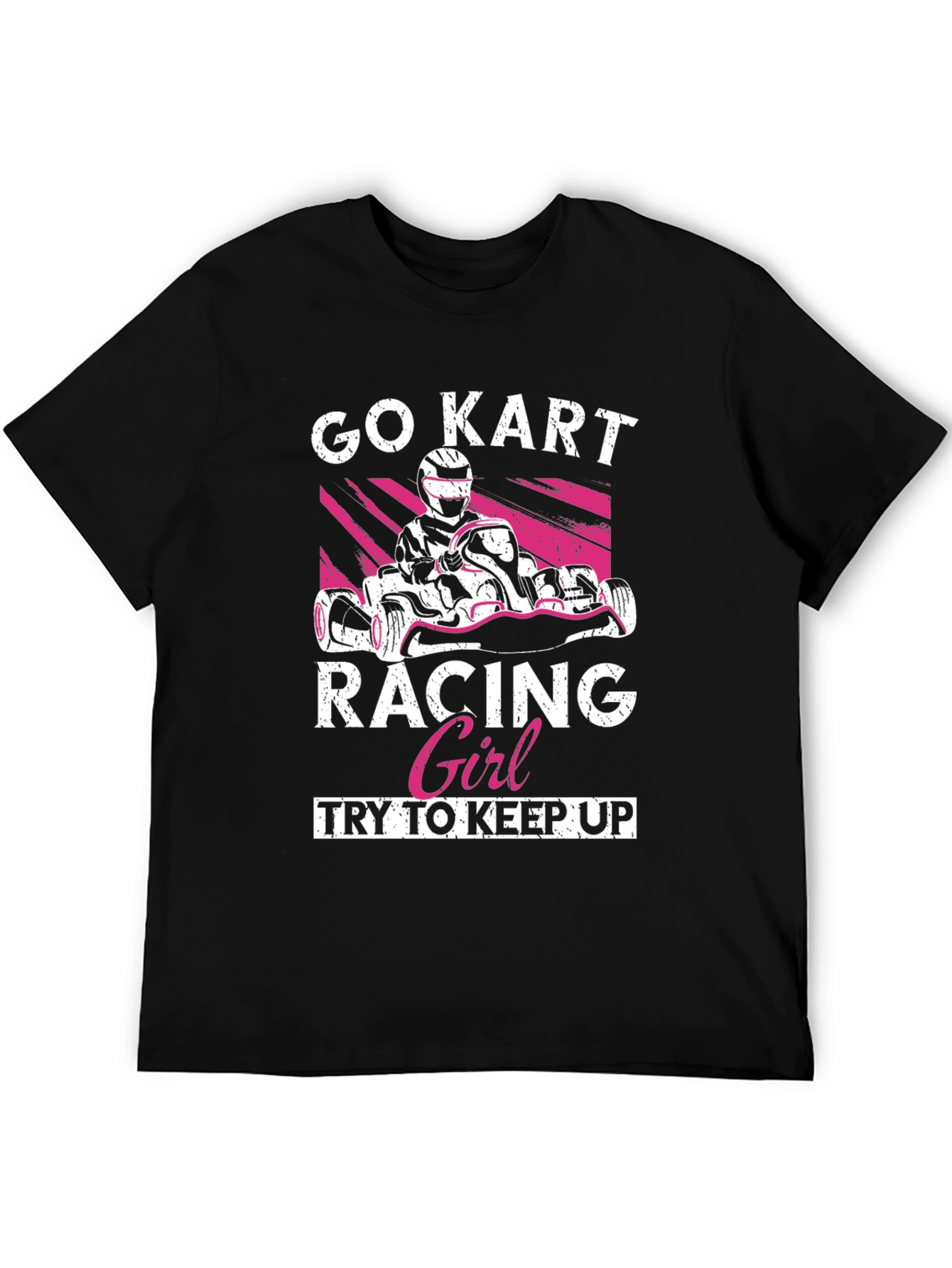 Black Go Kart Racing Girl T-Shirt view 5