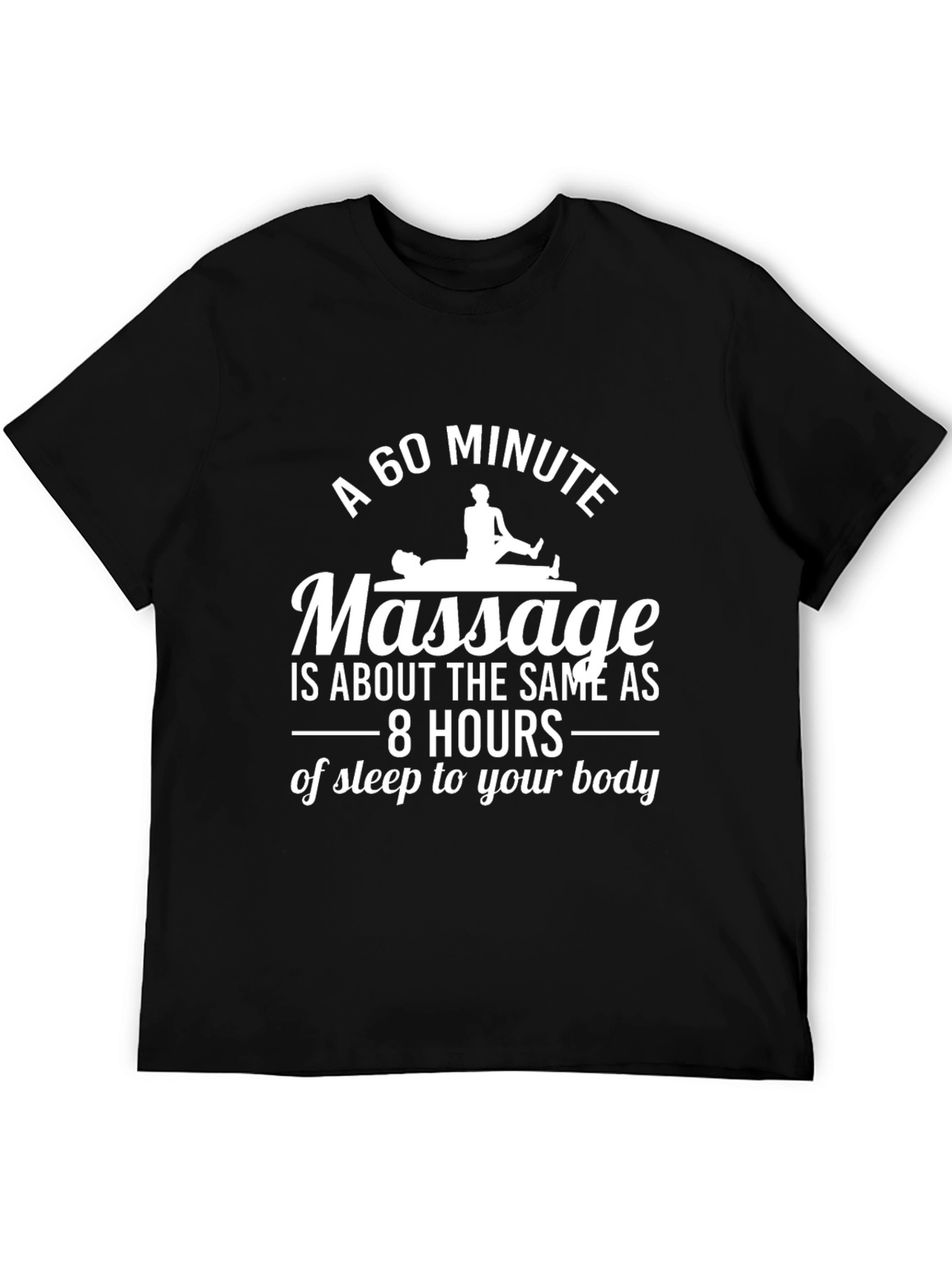 Black Massage Therapy Black T-Shirt - 60 Minute Relaxation view 5