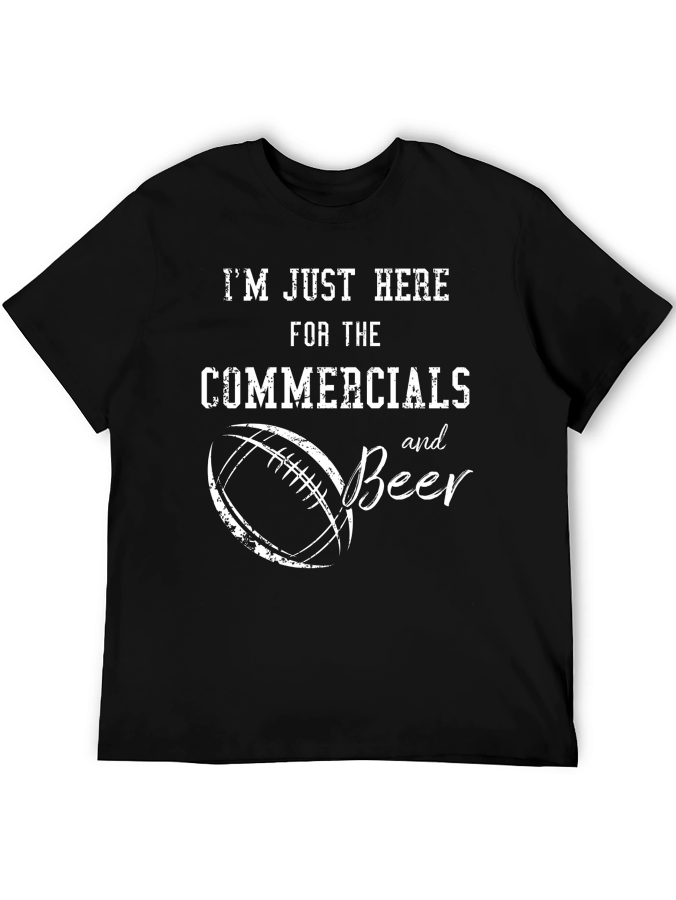 Black Commercials and Beer Football T-Shirt view 5