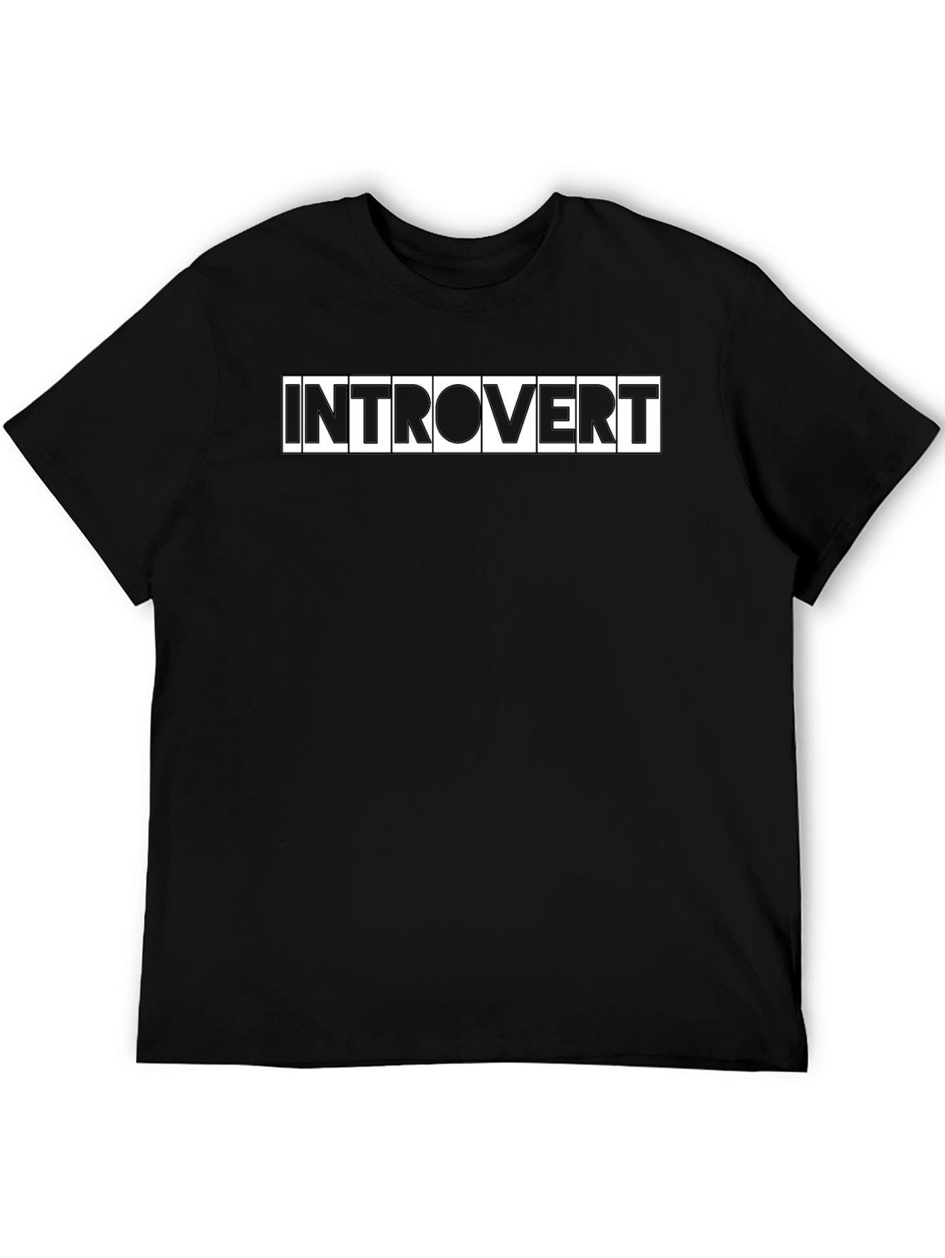 Black Introvert Graphic Tee - Black Cotton T-Shirt view 5