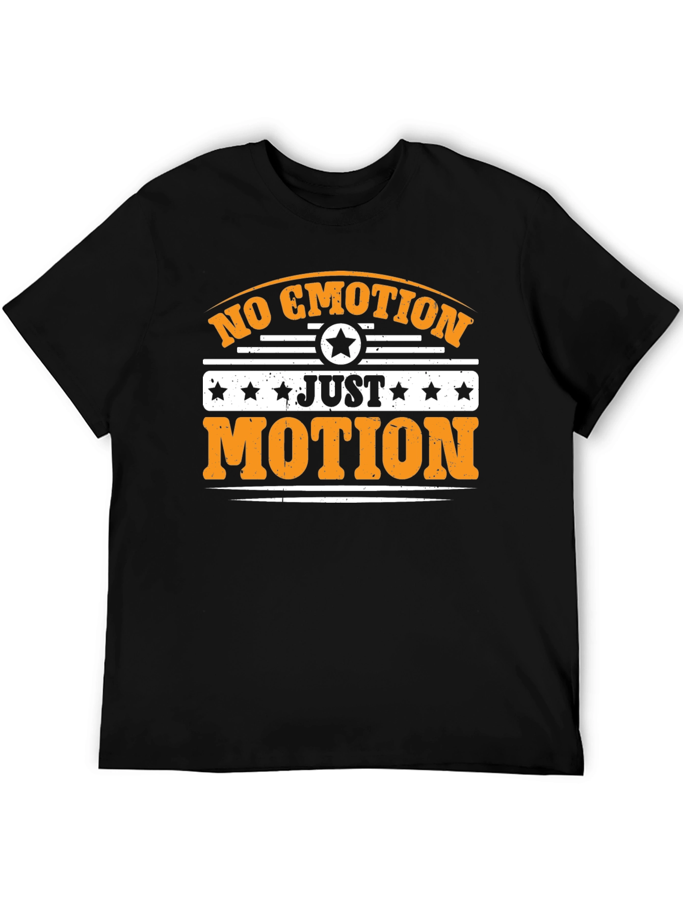 Black No Emotion Just Motion Graphic Tee view 5