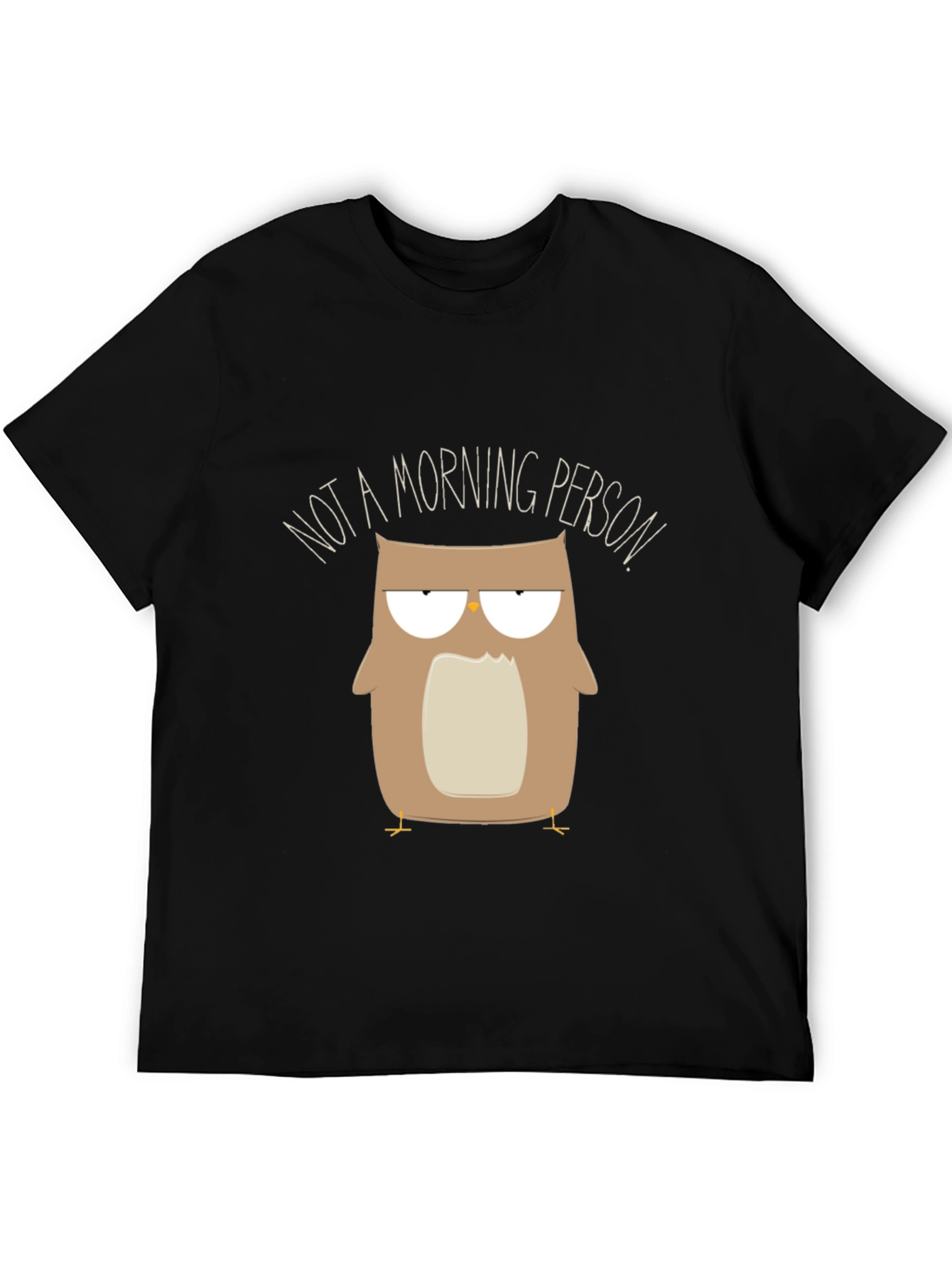 Black Funny Owl Graphic Tee - Not a Morning Person view 5