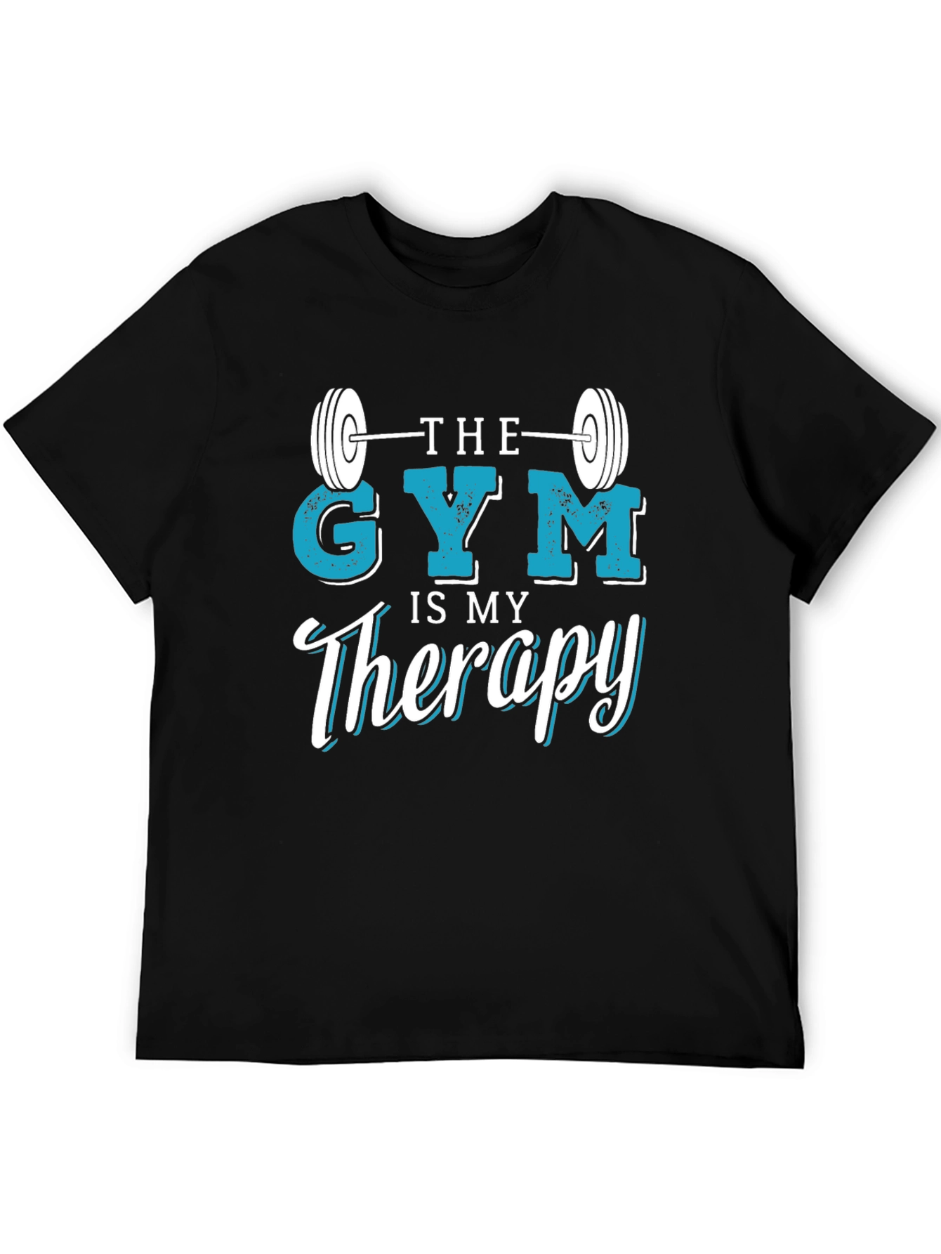 Black Gym Therapy Graphic Tee - Workout Motivation view 5